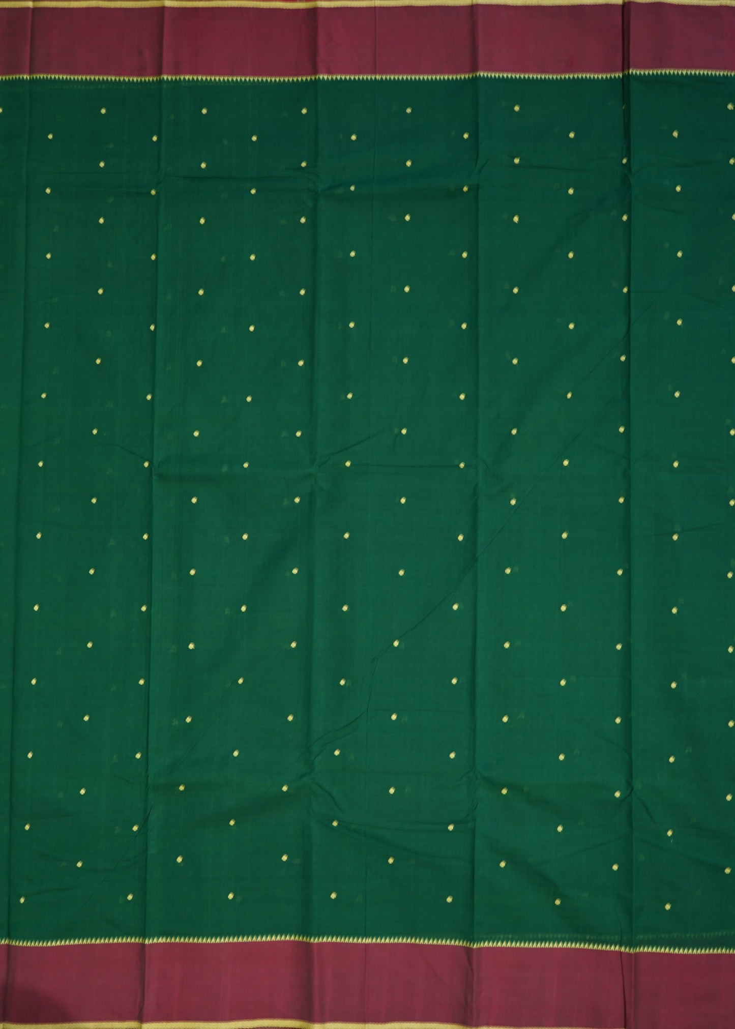 Green Mangalagiri Stripe Design Pure Cotton Handloom Saree