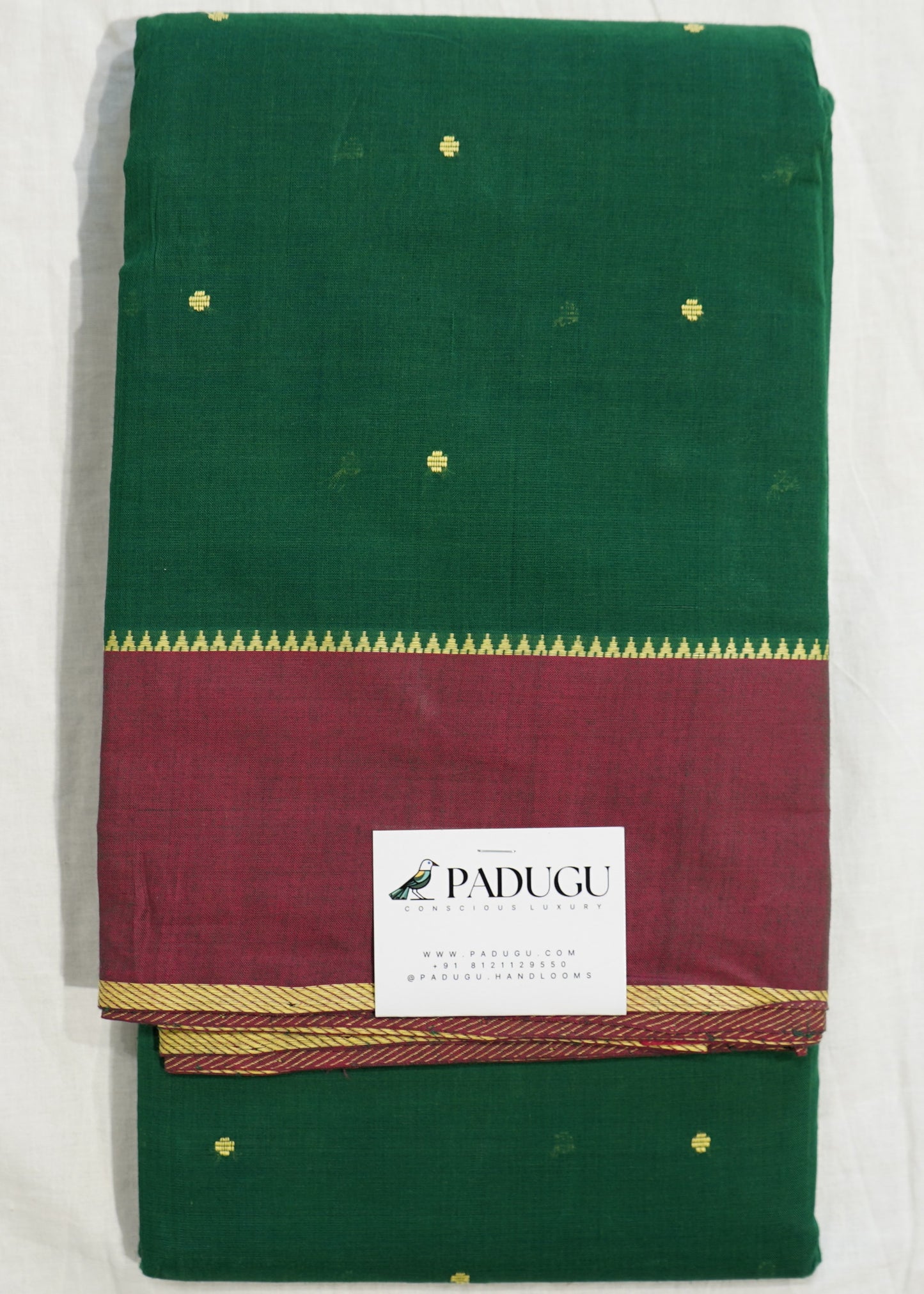 Green Mangalagiri Stripe Design Pure Cotton Handloom Saree