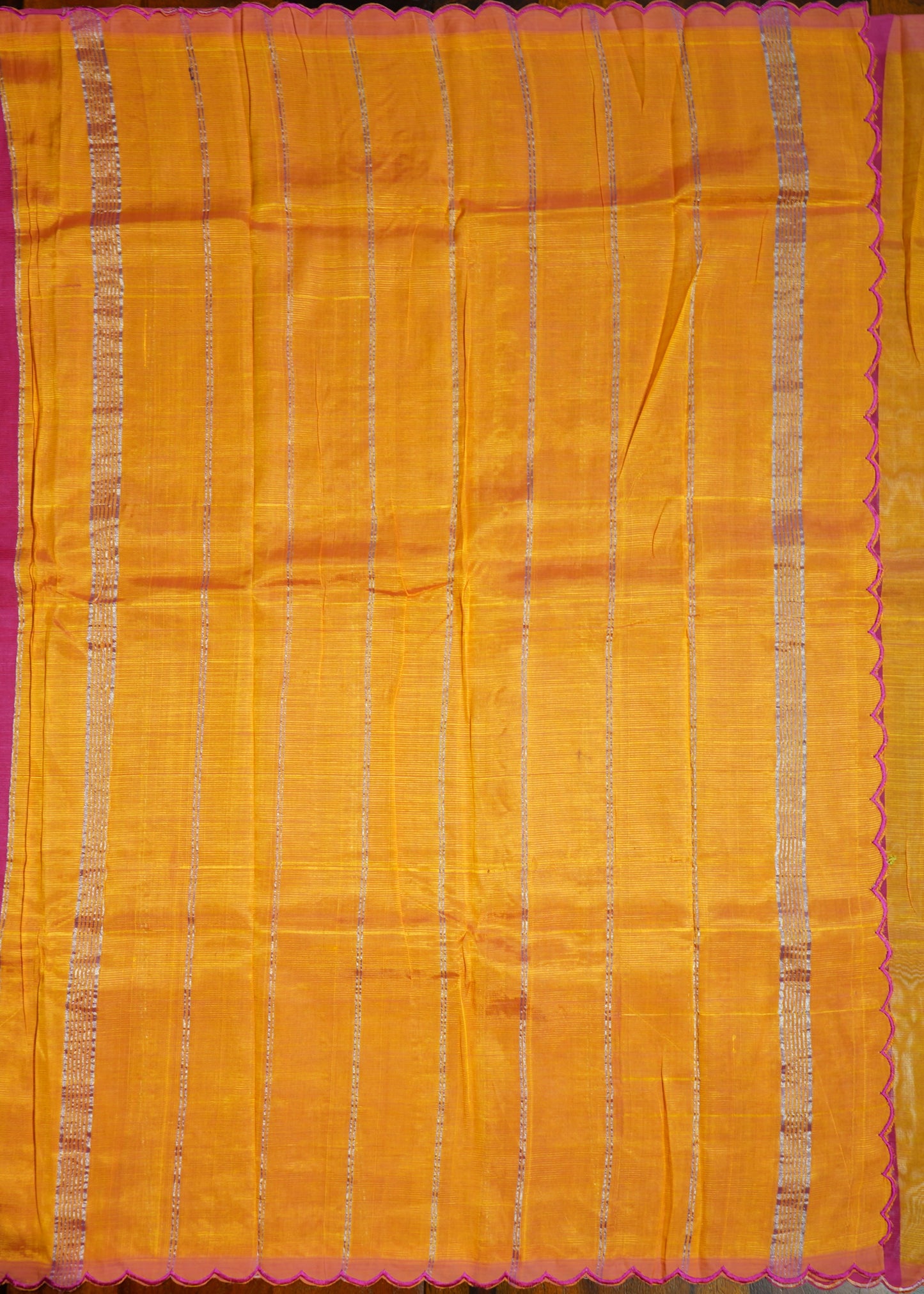 Pink Mangalagiri Pattu Cut work Pure Silk Handloom Saree