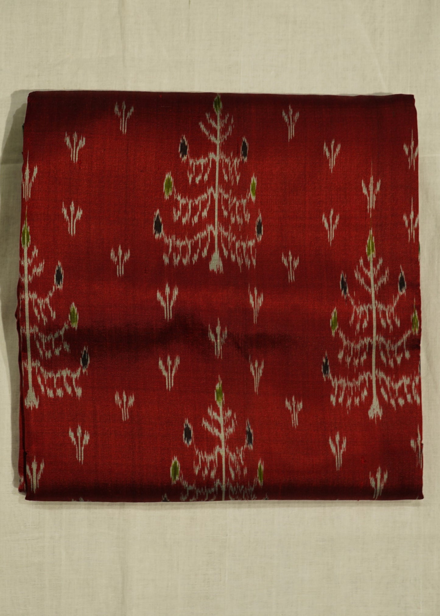 Maroon Ikkat Orissa Tree Design Pure Silk Handloom Saree