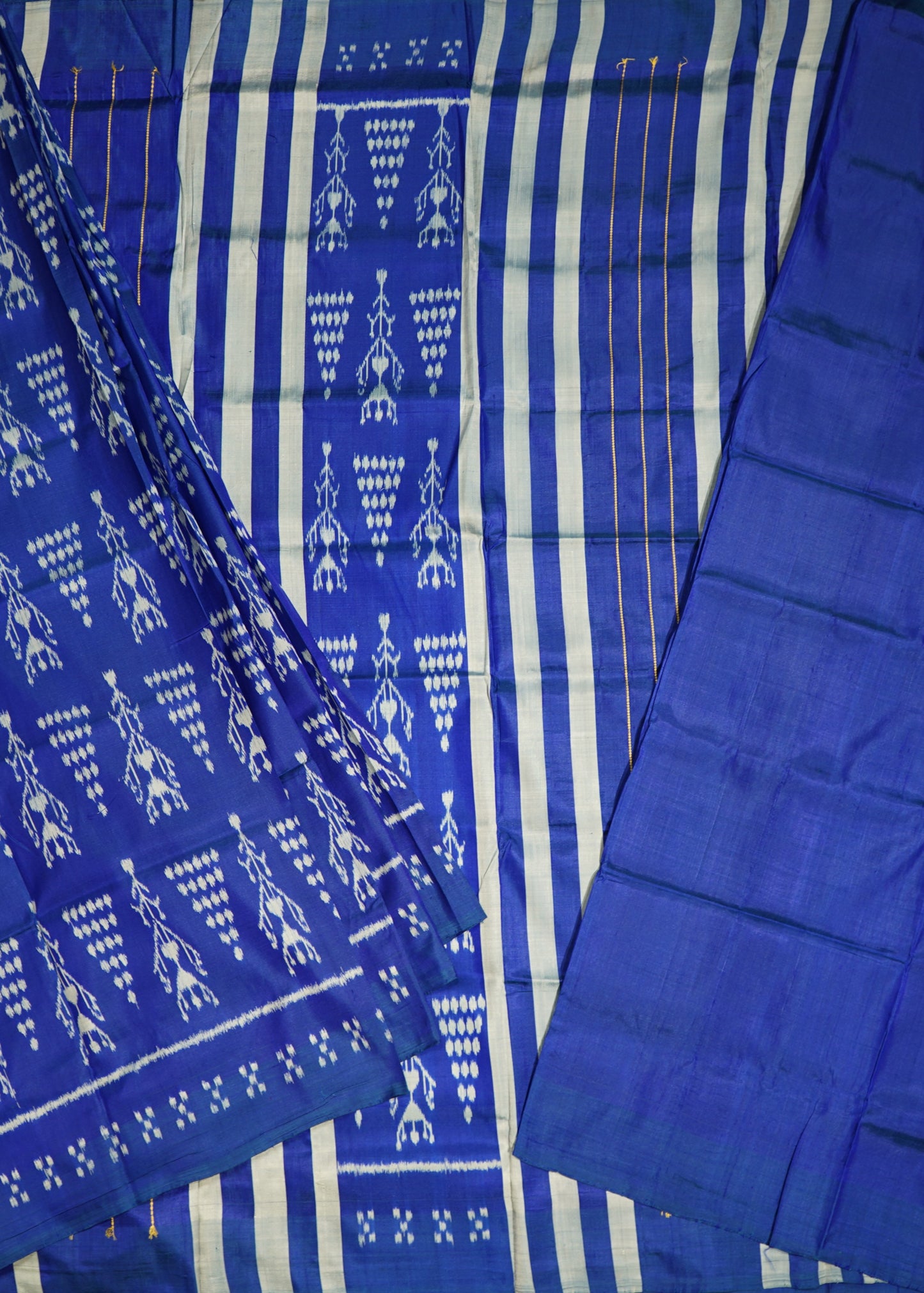 Blue Ikkat Orissa Tribal Pure Silk Handloom Saree