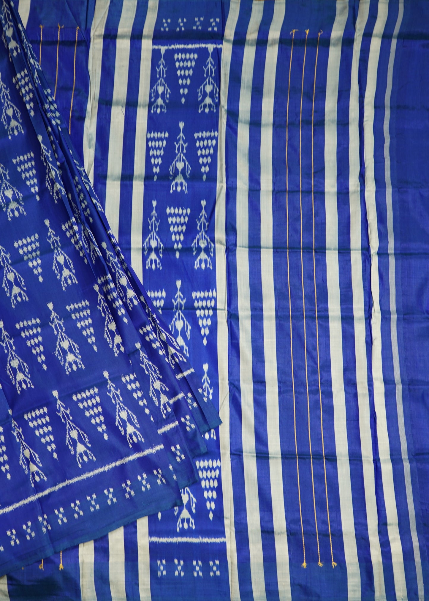 Blue Ikkat Orissa Tribal Pure Silk Handloom Saree