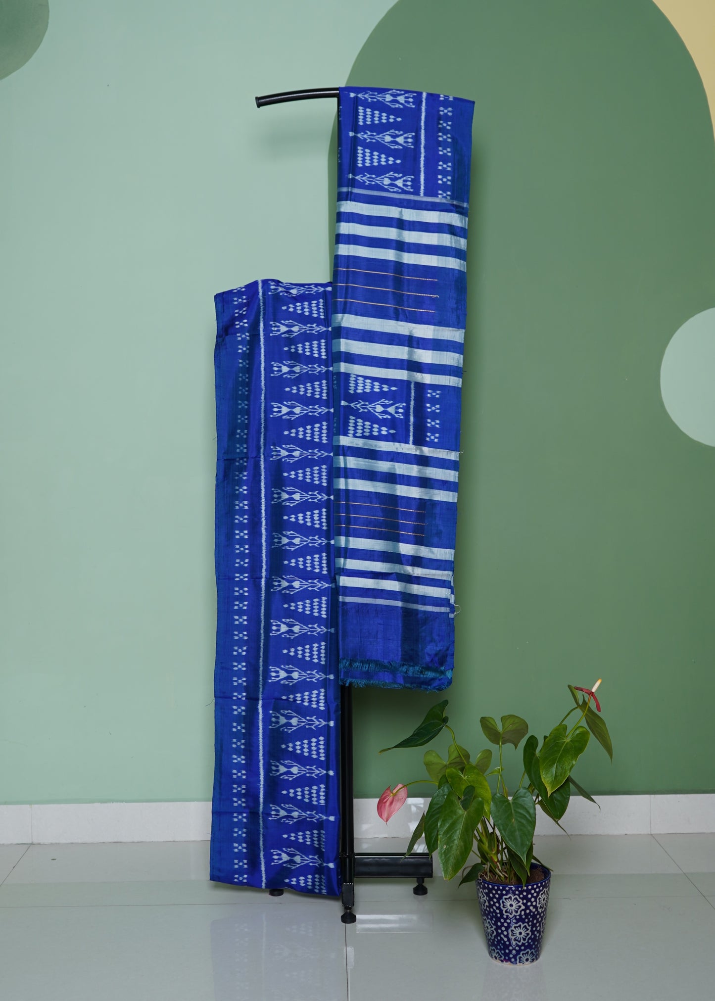 Blue Ikkat Orissa Tribal Pure Silk Handloom Saree