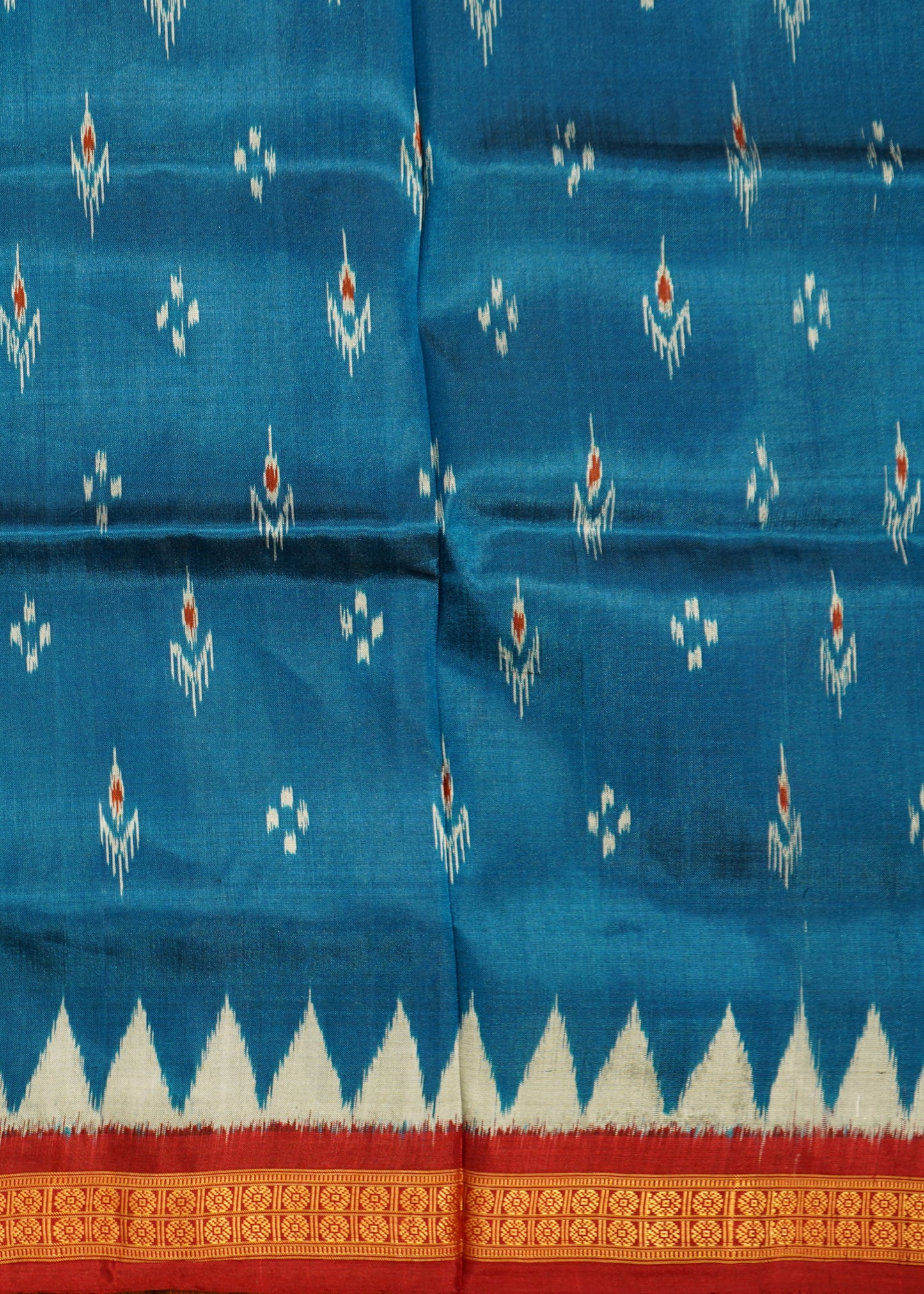 Rama Blue Ikkat Orissa Chandrika Design Pure Silk Handloom Saree