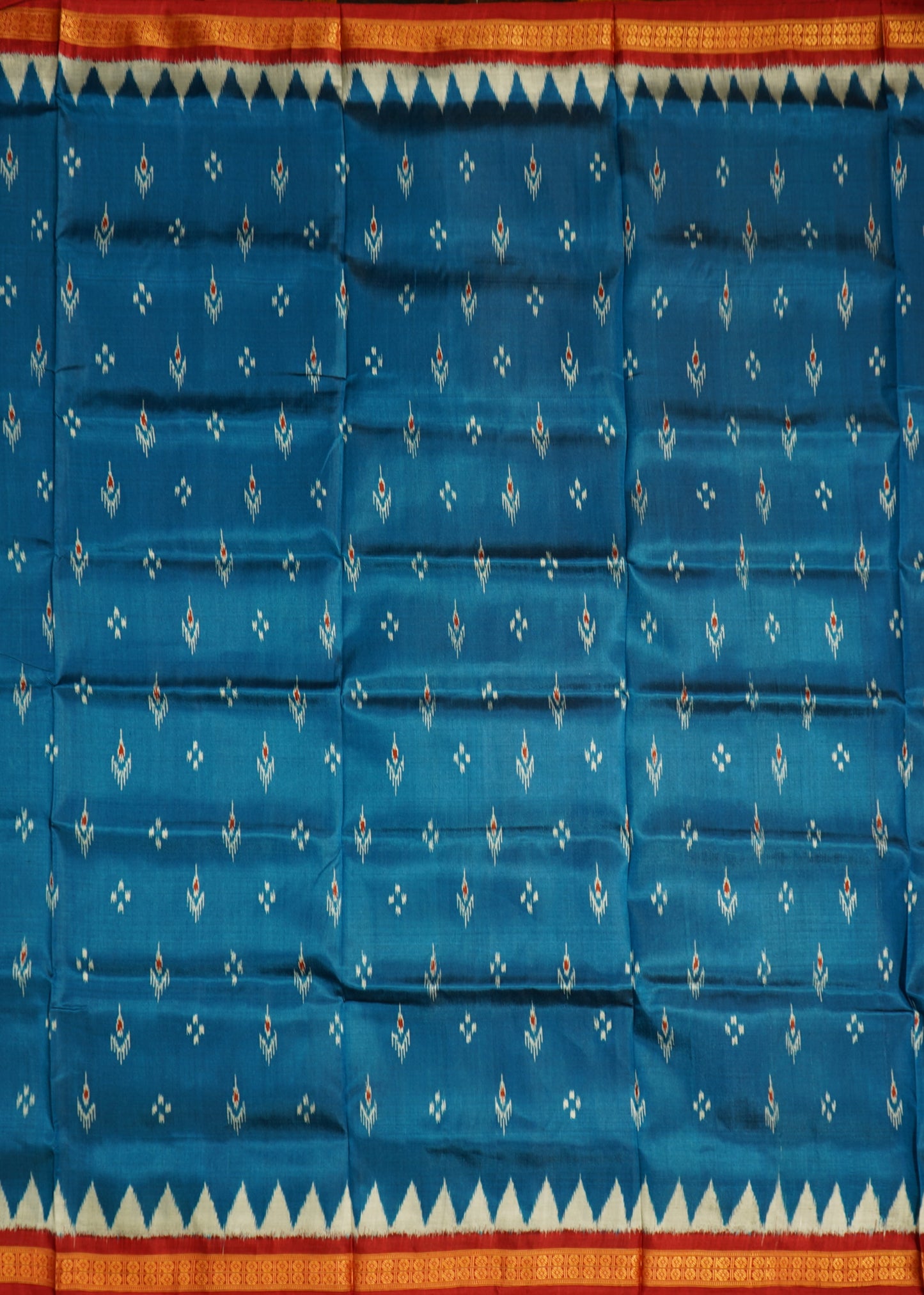 Rama Blue Ikkat Orissa Chandrika Design Pure Silk Handloom Saree