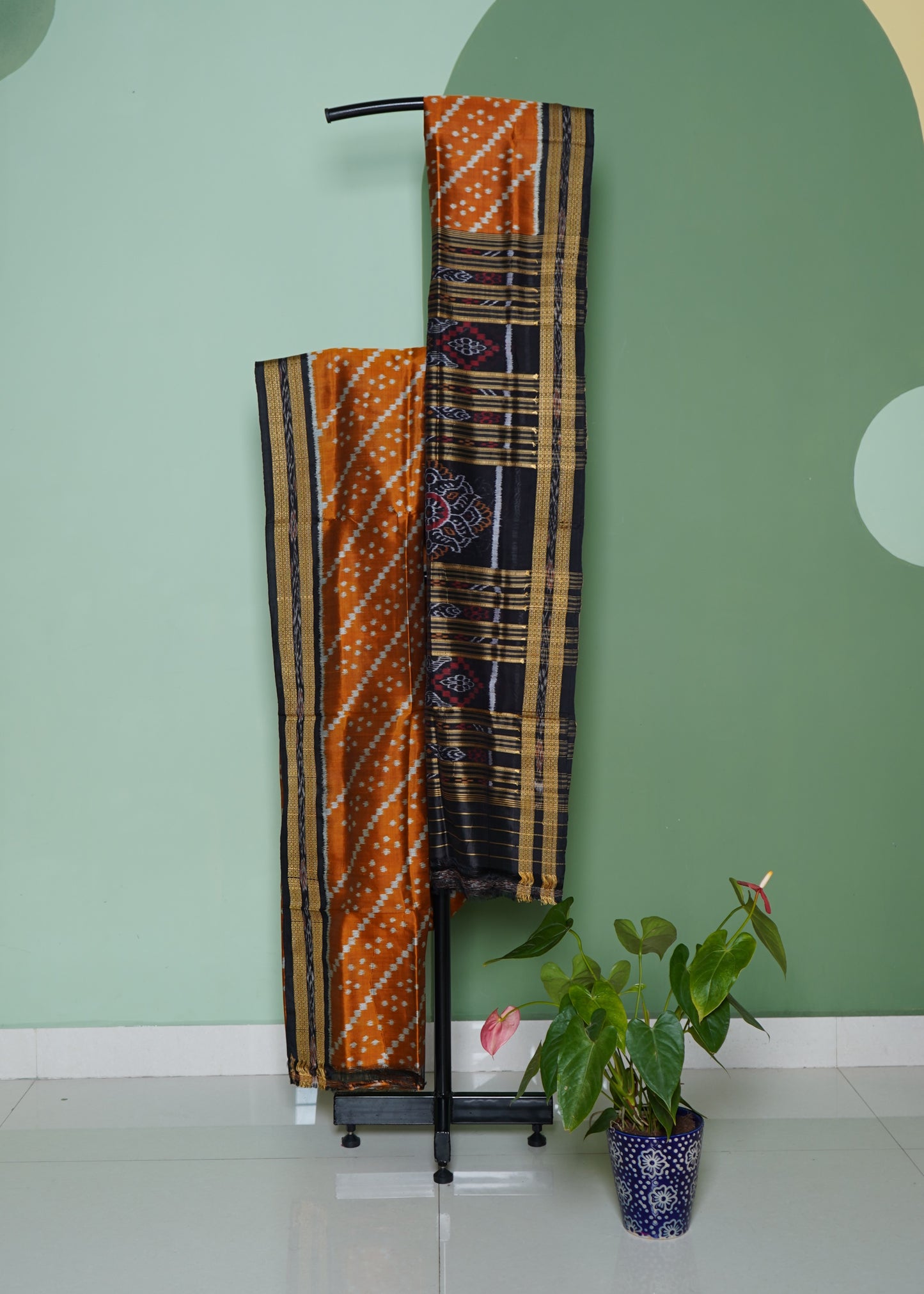 Brown Ikkat Orissa Pure Silk Handloom Saree
