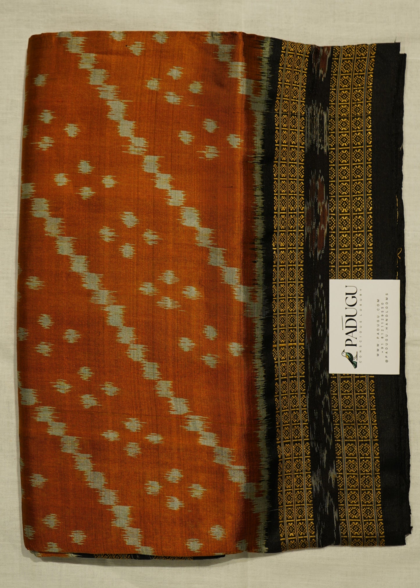 Brown Ikkat Orissa Pure Silk Handloom Saree