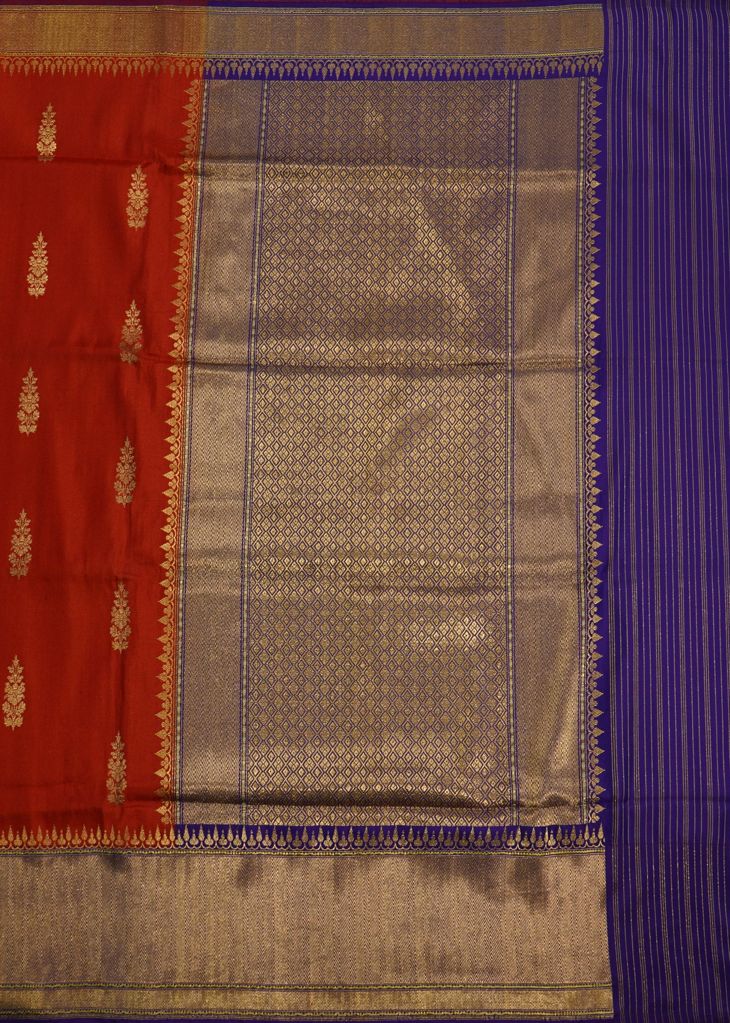 Red Banaras Tussar Desi Zari Pure Silk Handloom Saree
