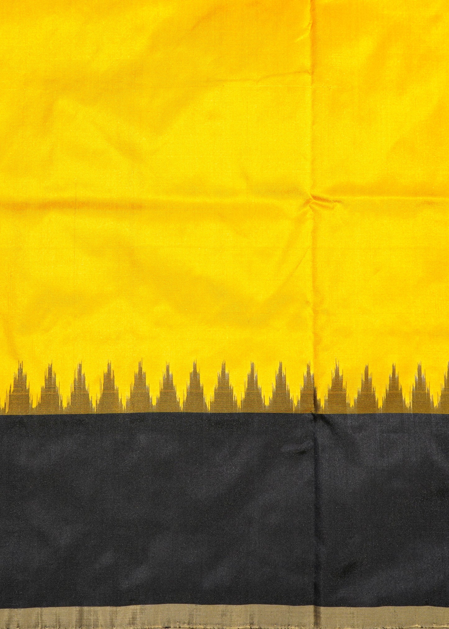 Yellow Ikkat Pochampally Zari Buti Pure Silk Handloom Saree