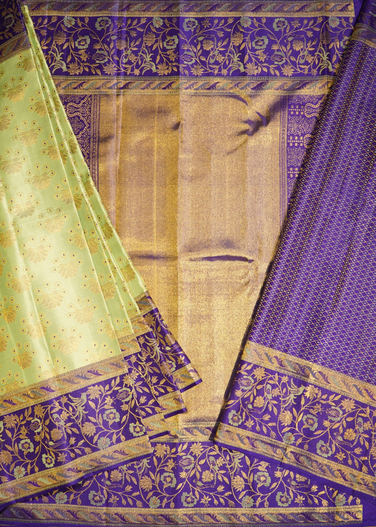 Green Kanchi All Over Pure Silk Handloom Saree