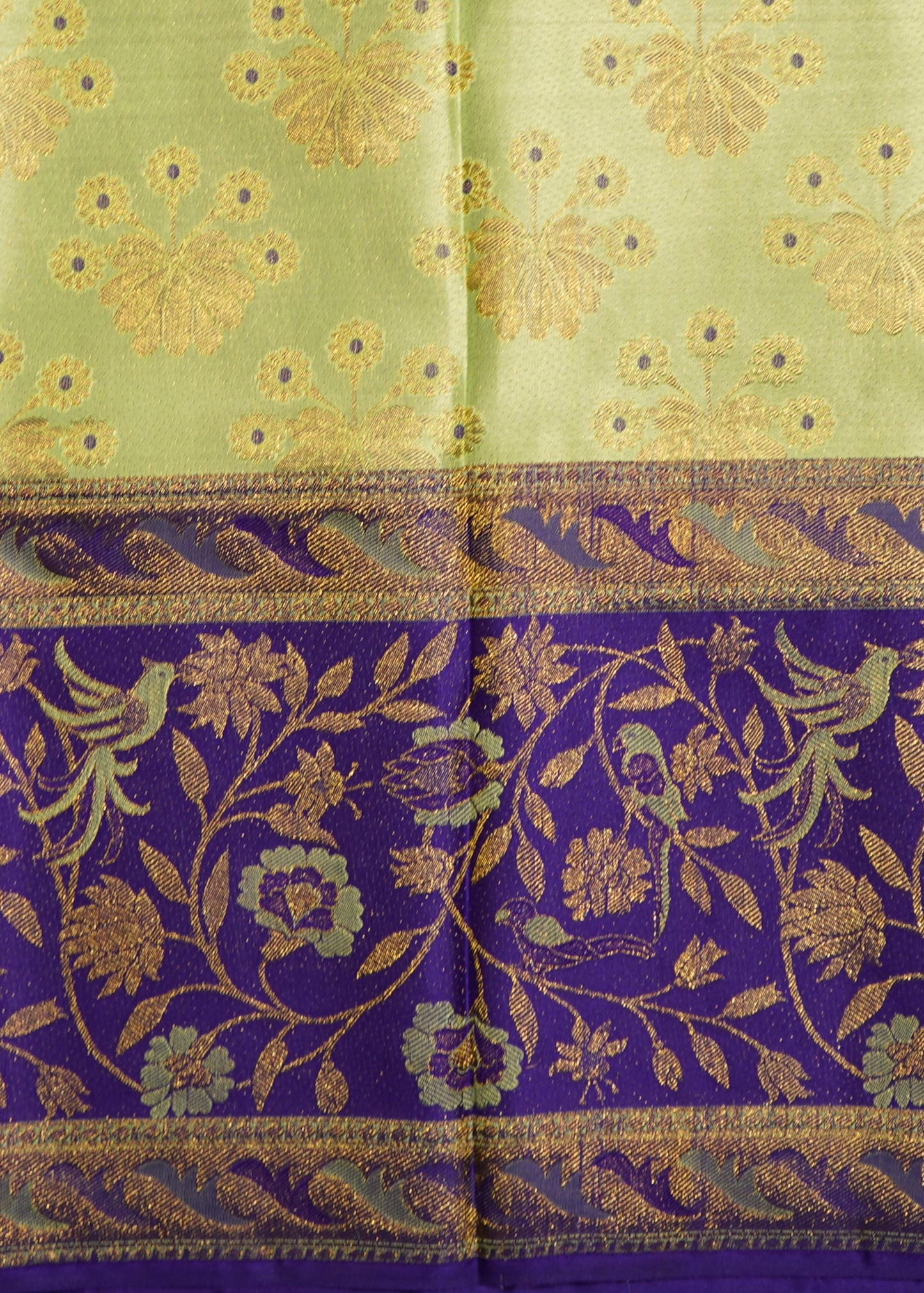 Green Kanchi All Over Pure Silk Handloom Saree