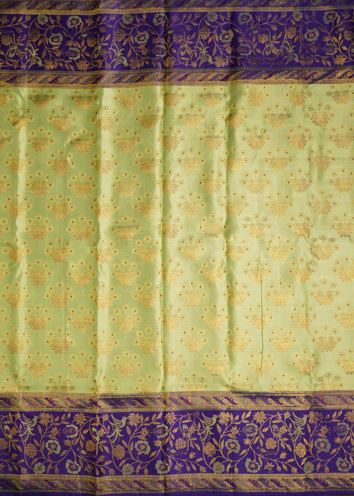 Green Kanchi All Over Pure Silk Handloom Saree