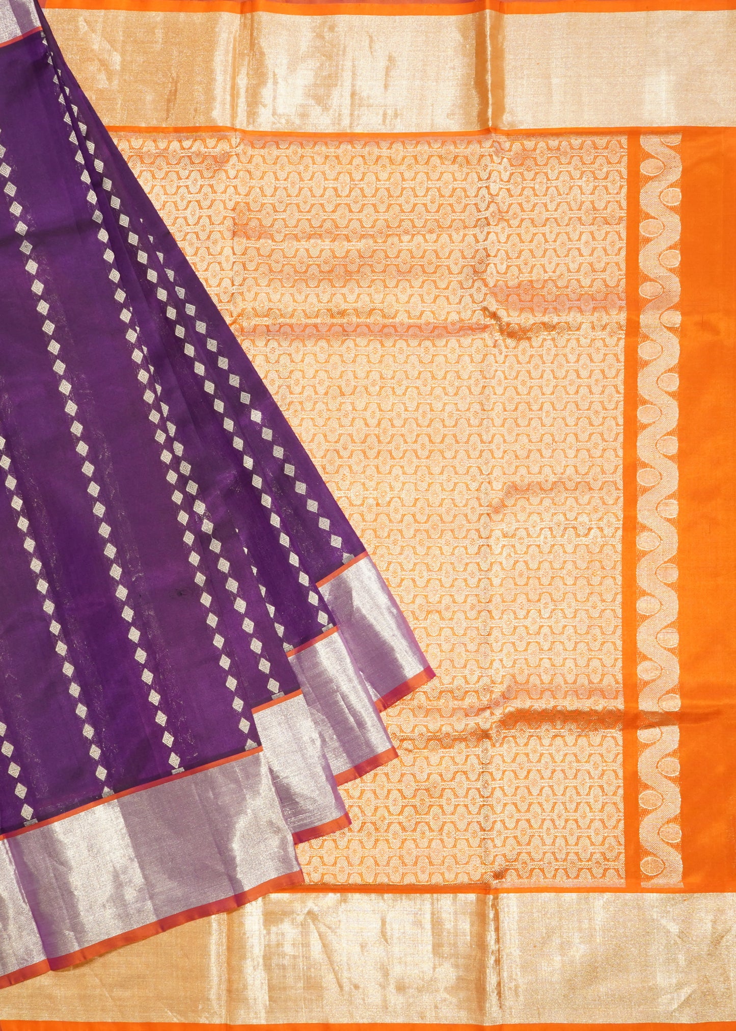 Dark Voilet Venkatagiri Small Zari Buti Pure Silk Handloom Saree