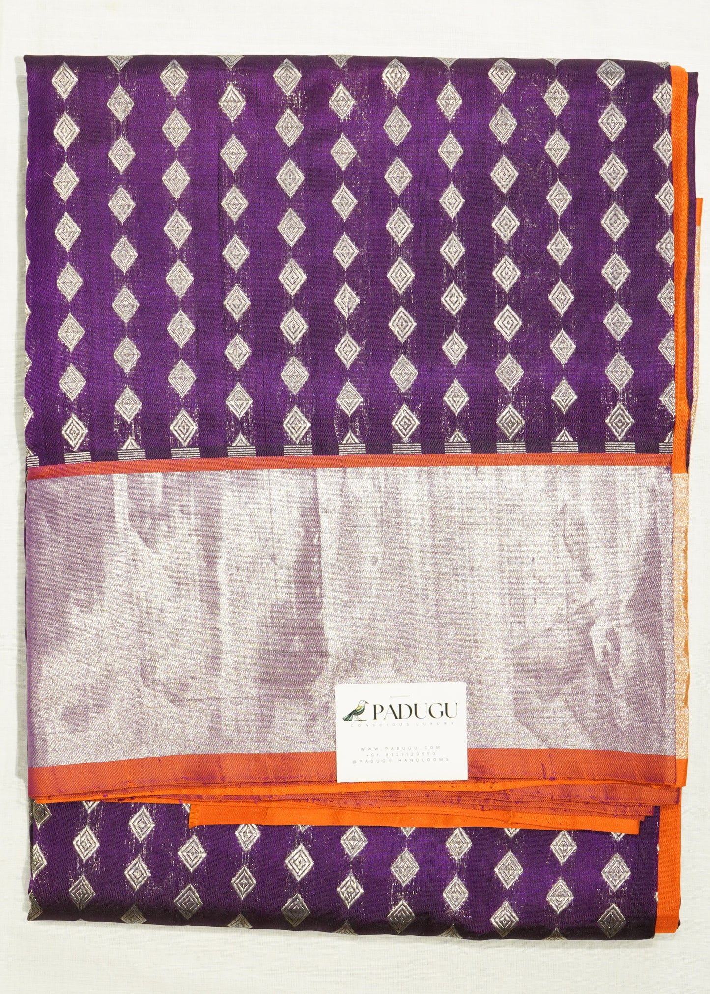 Dark Voilet Venkatagiri Small Zari Buti Pure Silk Handloom Saree