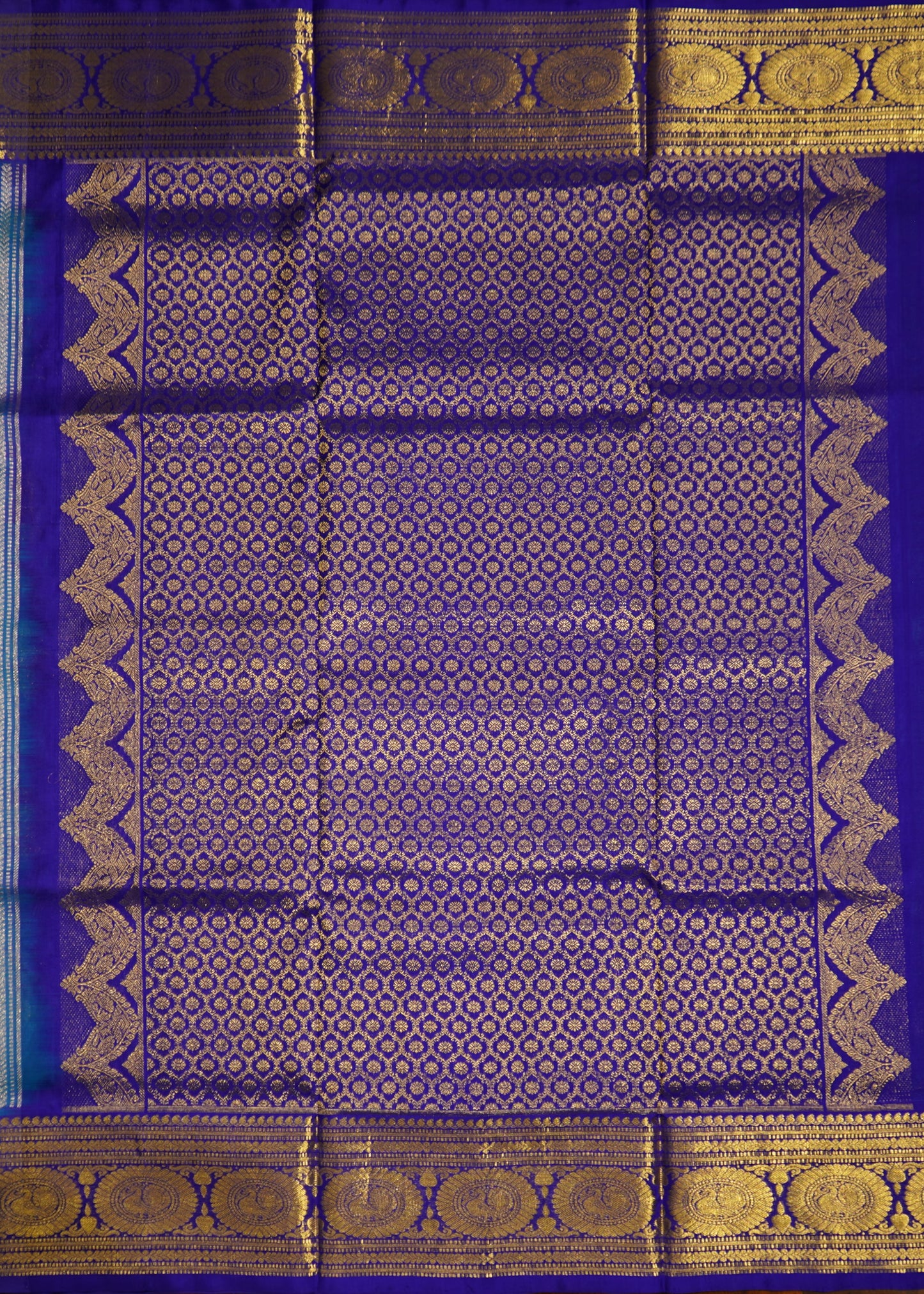 Blue Venkatagiri Zari Butti Pure Silk Handloom Saree