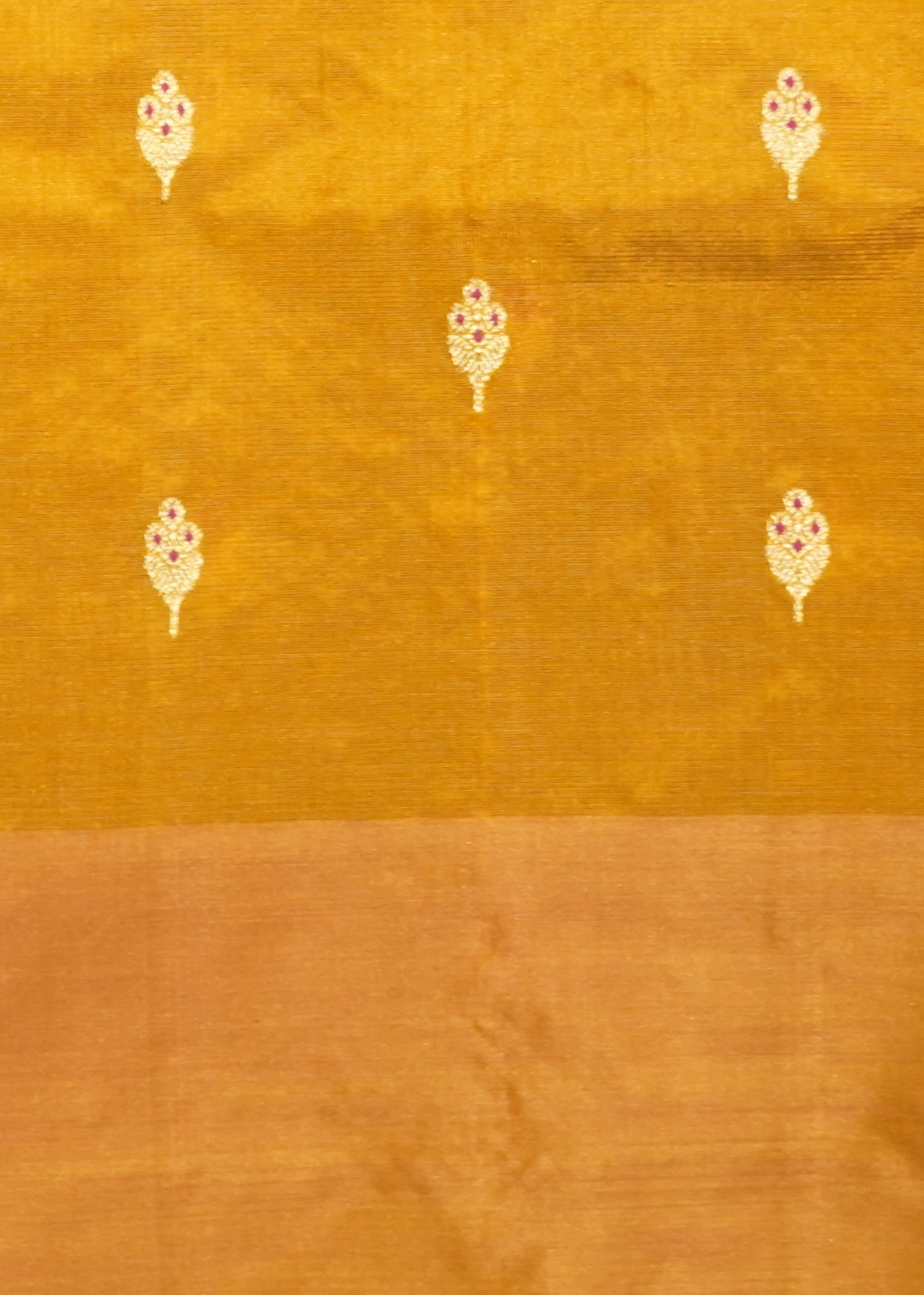 Brown Chanderi Eknali Zari Buti Pure Silk Handloom Saree