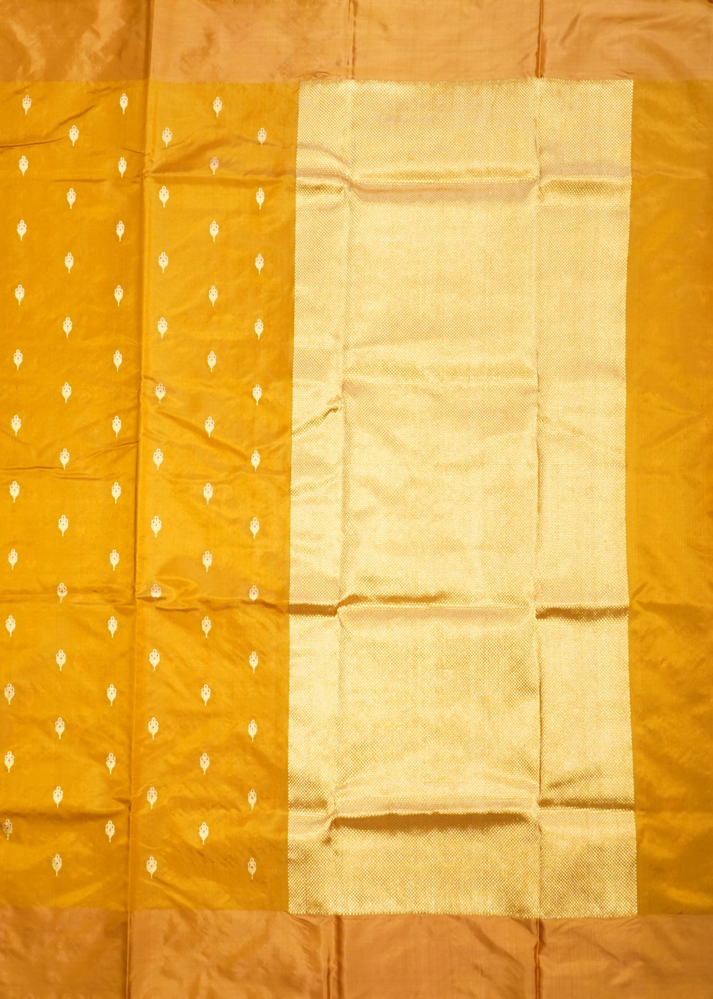 Brown Chanderi Eknali Zari Buti Pure Silk Handloom Saree