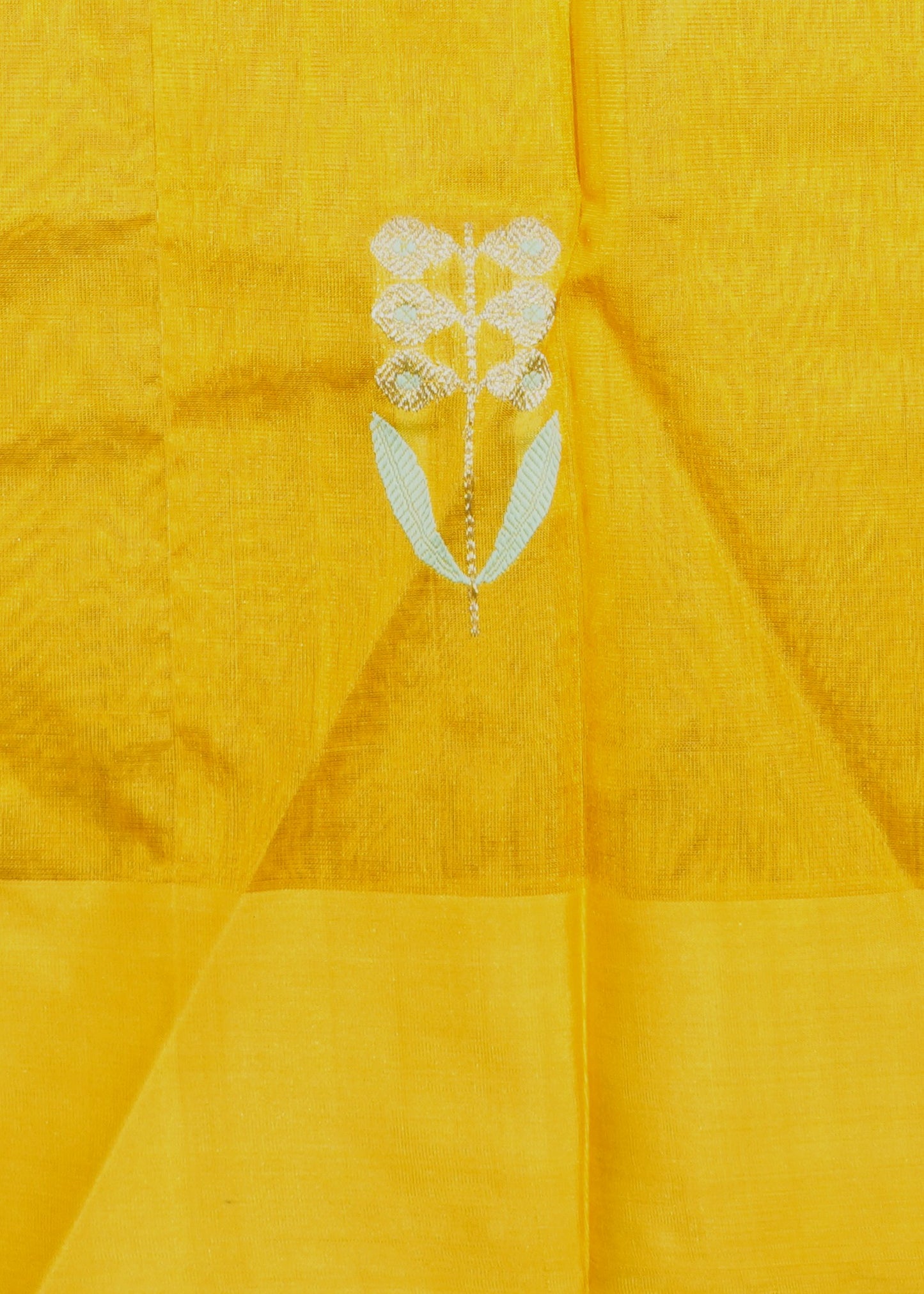 Orange Chanderi Eknali Zari Buti Pure Silk Handloom Saree