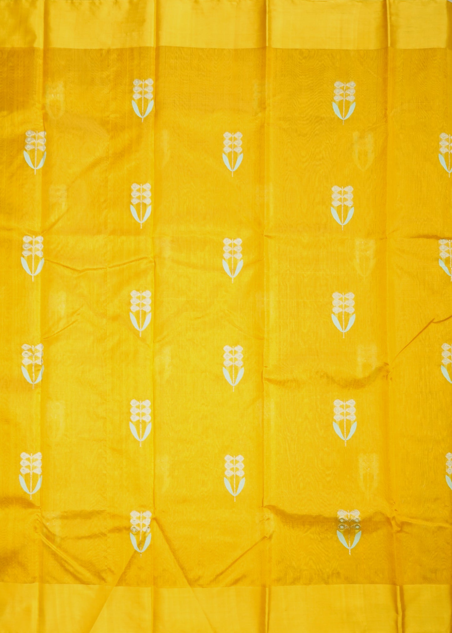 Orange Chanderi Eknali Zari Buti Pure Silk Handloom Saree