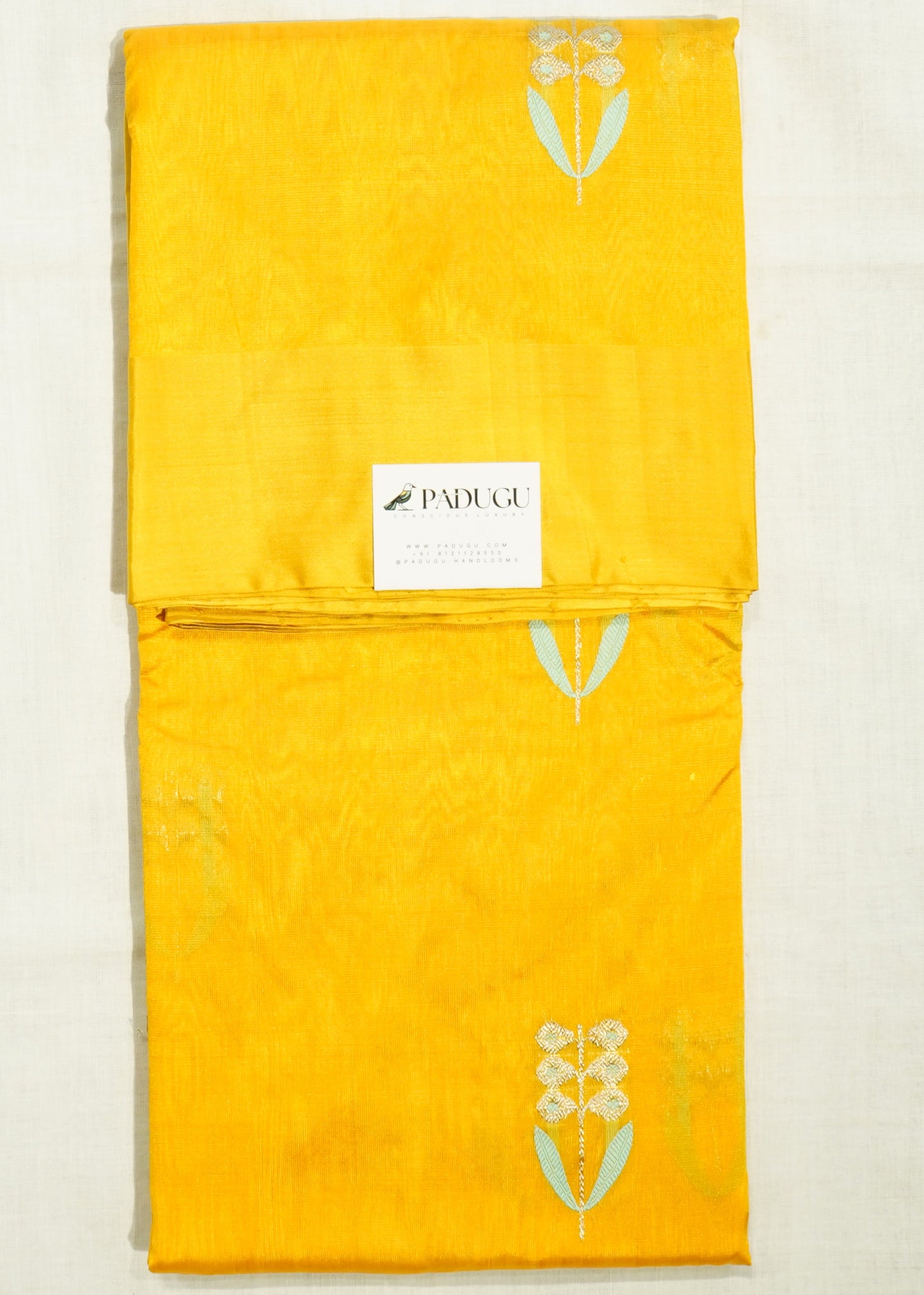 Orange Chanderi Eknali Zari Buti Pure Silk Handloom Saree