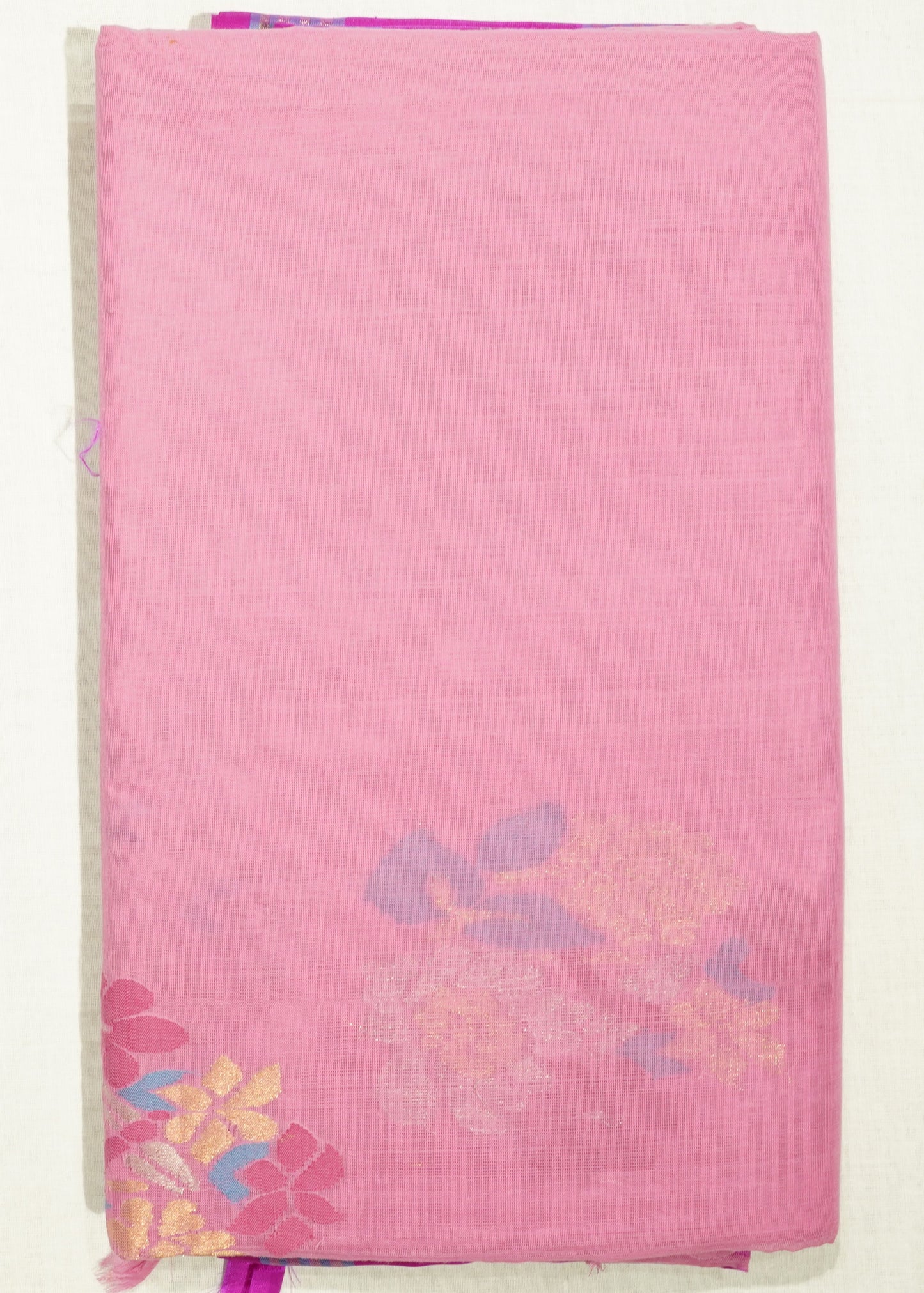 Baby Pink Ponduru All Over Jamdani Buti Pure Cotton Handloom Saree