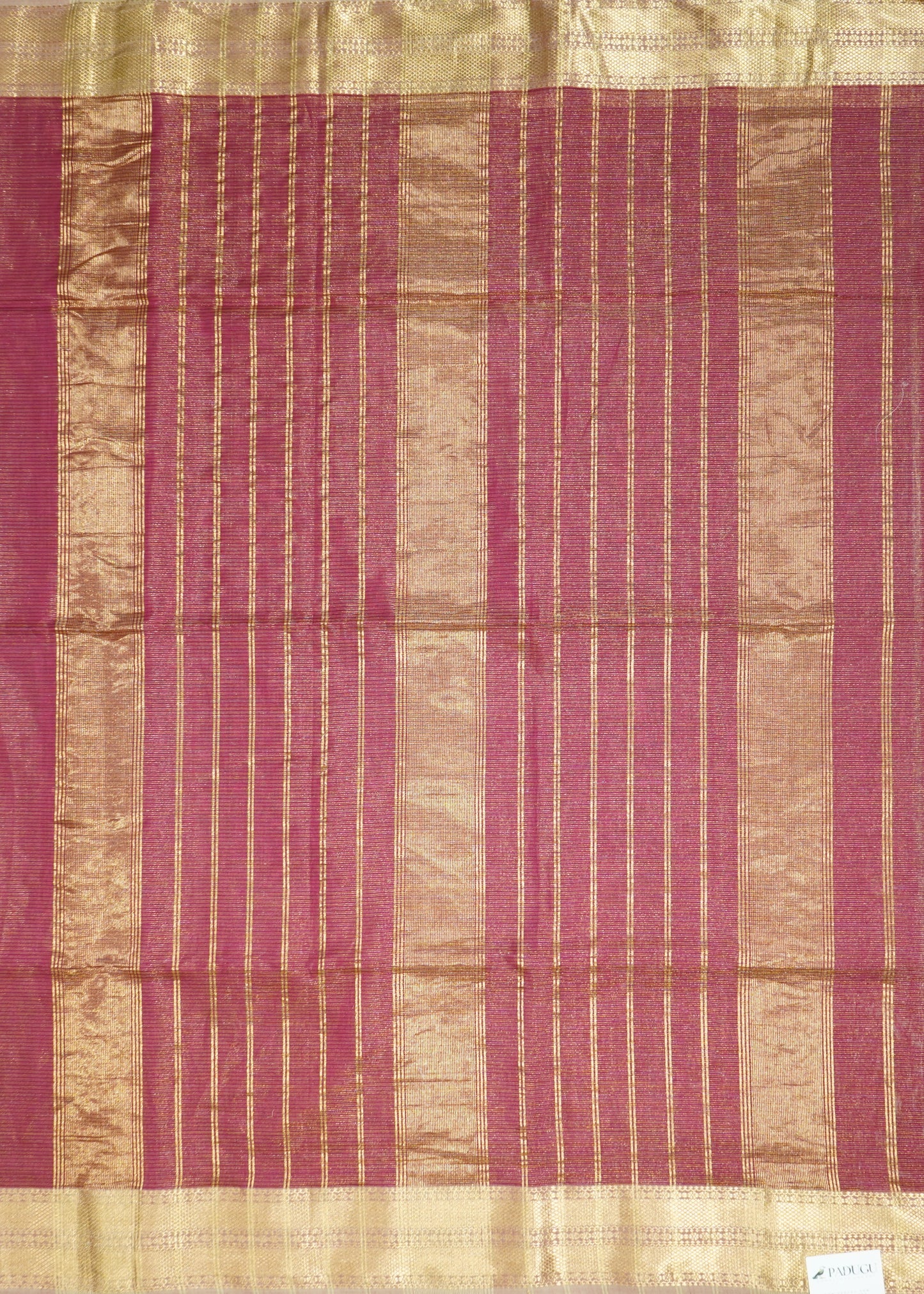 Wine Maheshwari Tissue Pure Cotton silk Handloom Saree