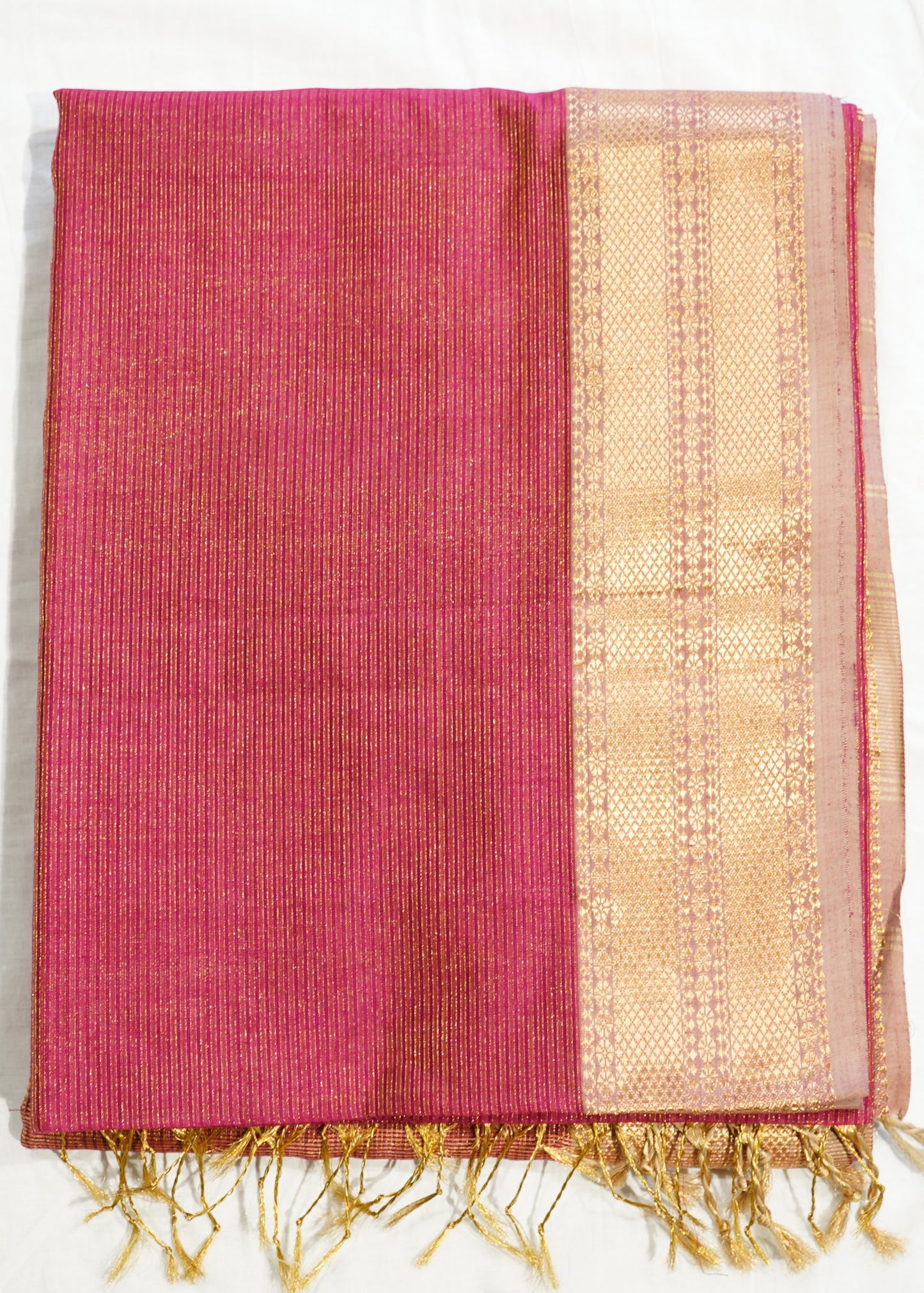 Wine Maheshwari Tissue Pure Cotton silk Handloom Saree