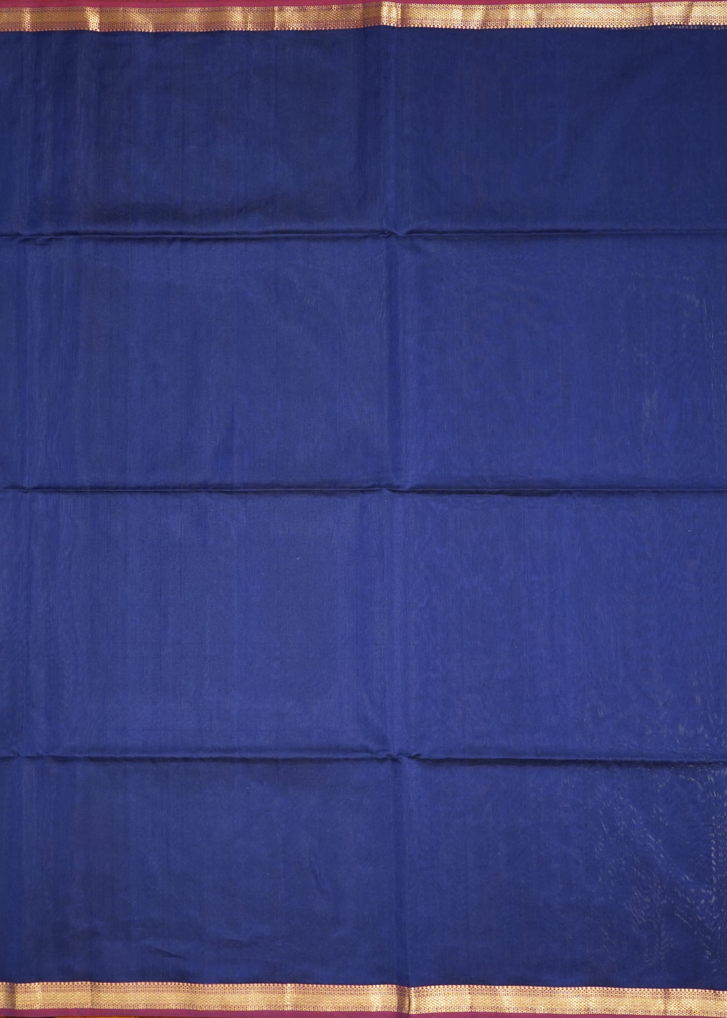 Blue Maheshwari Jute Pallu Pure Cotton silk Handloom Saree