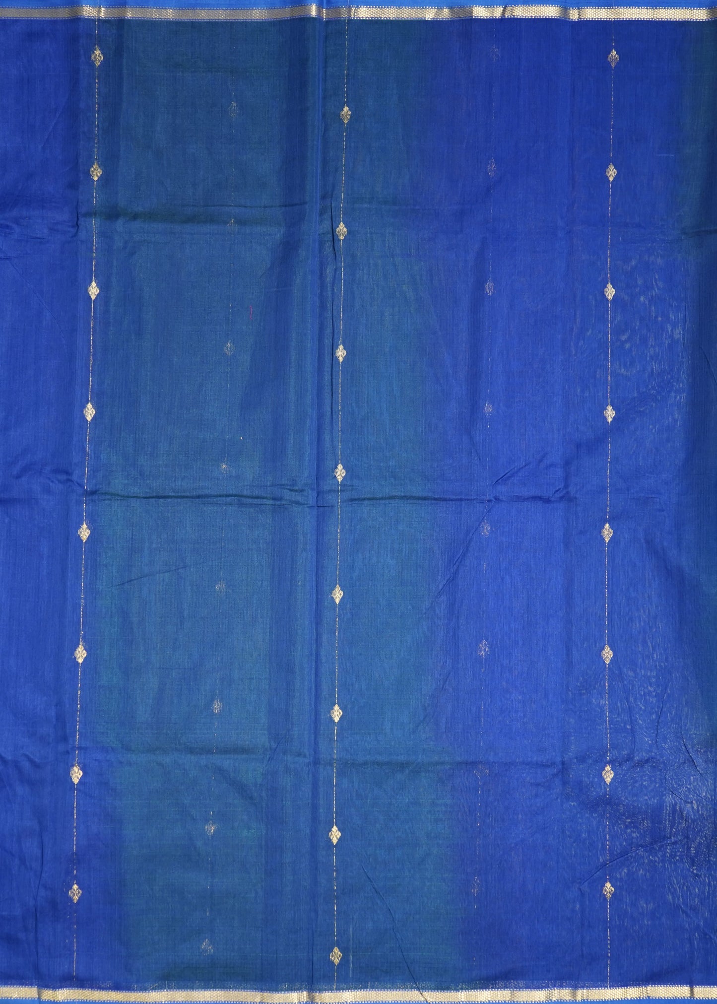 Blue Maheshwari Tissue Pallu Pure Cotton silk Handloom Saree