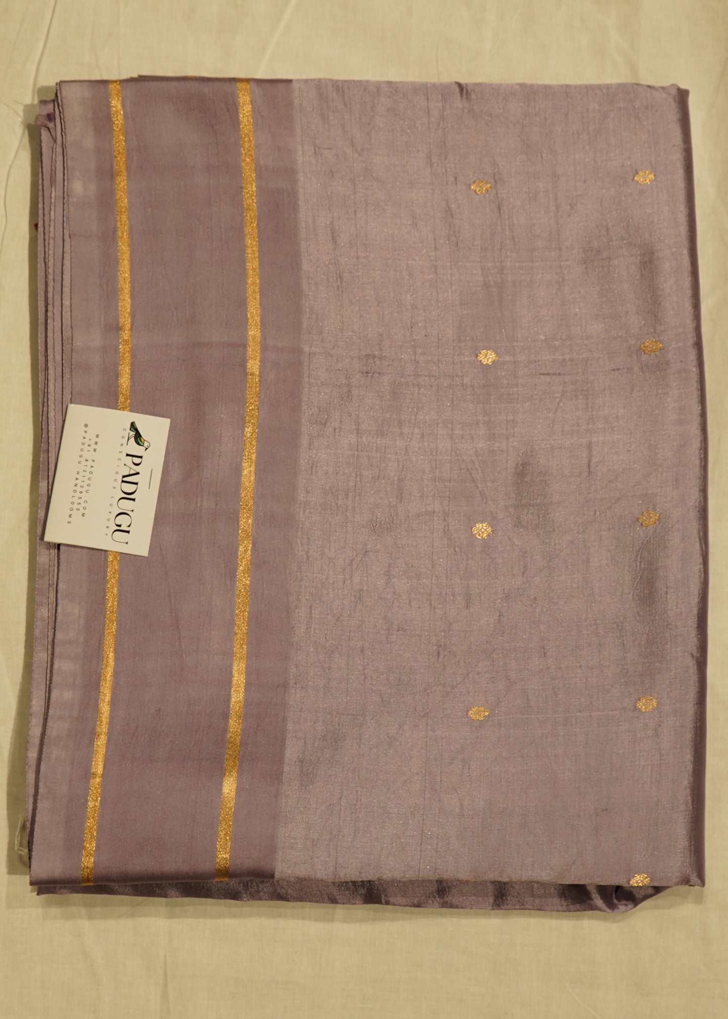 Lavender Banaras Iktara Pure Silk Handloom Saree