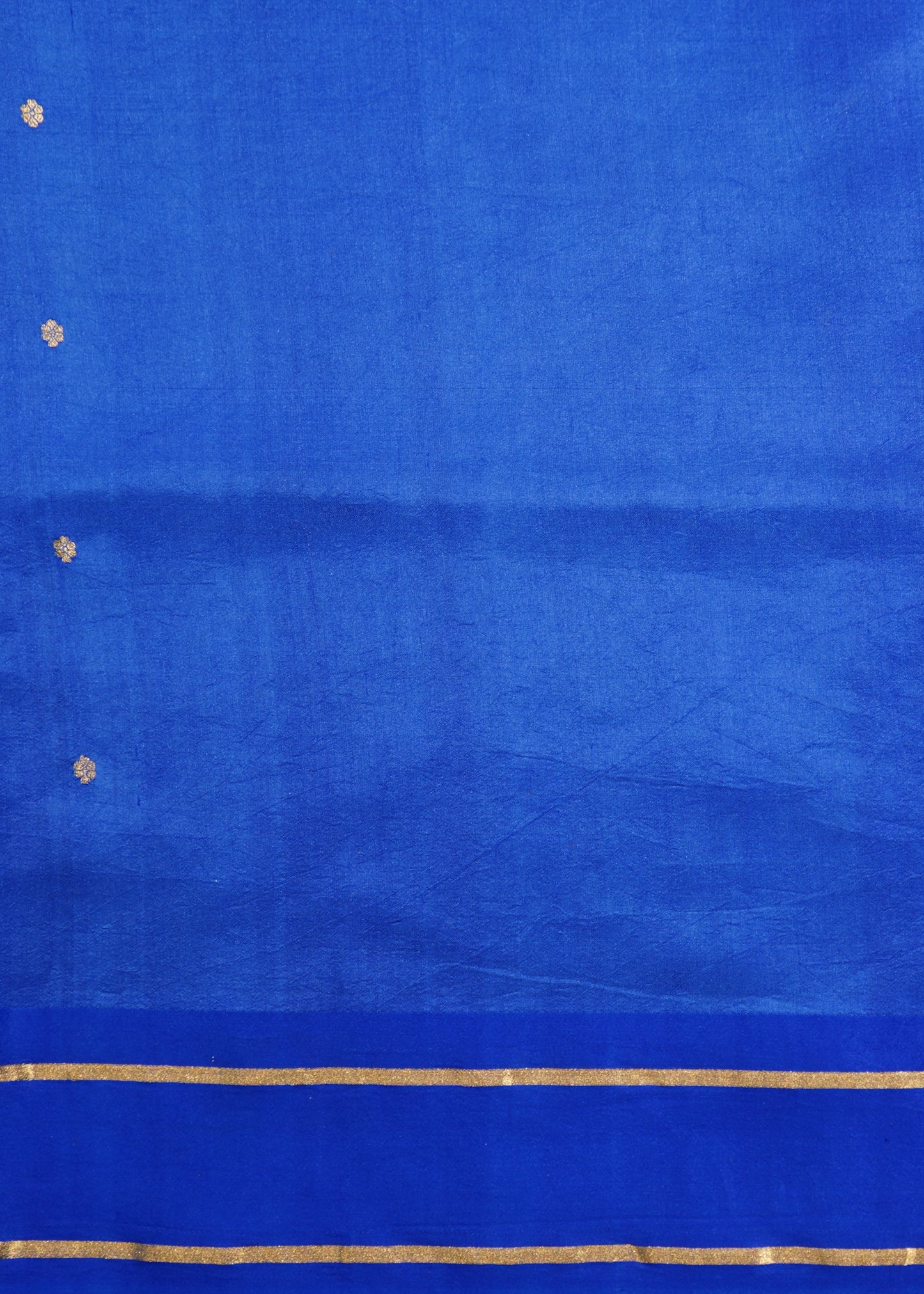 Rama Blue Banaras Iktara Katan Silk Pure Handloom Saree