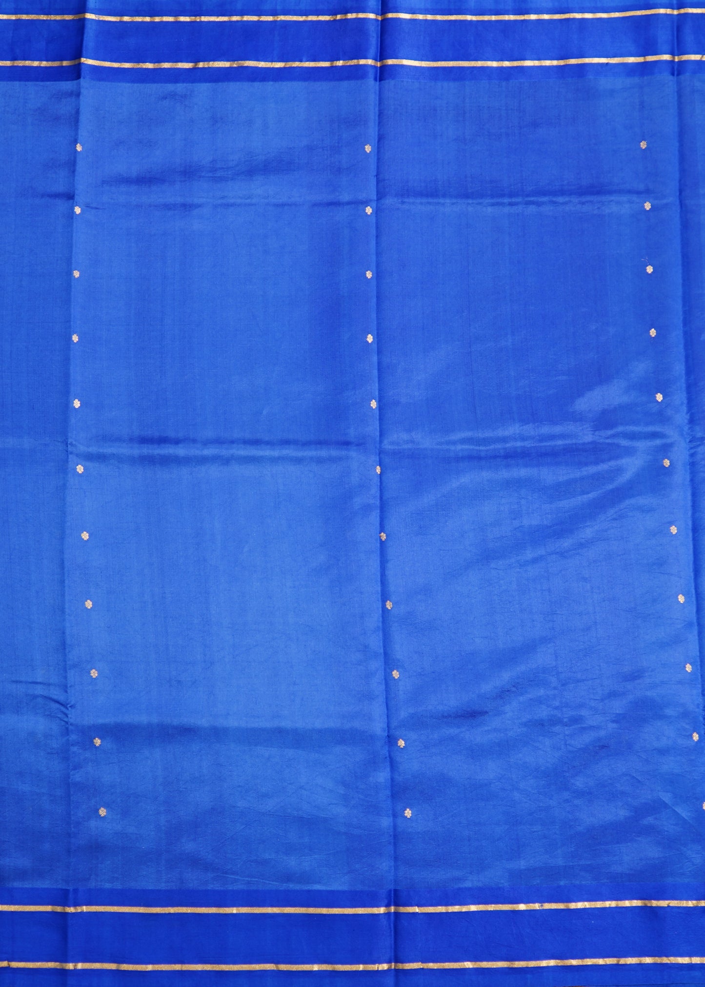 Rama Blue Banaras Iktara Katan Silk Pure Handloom Saree