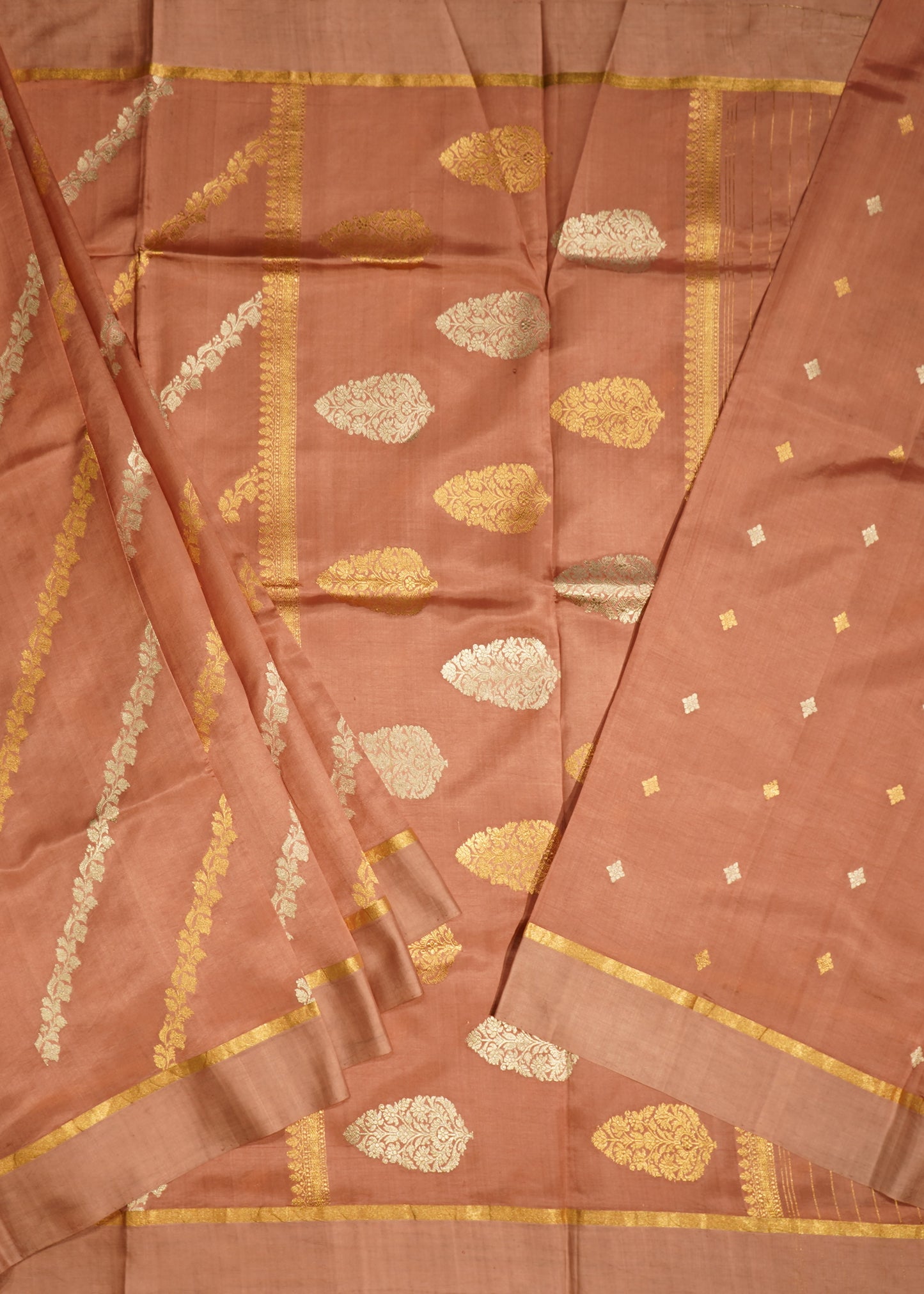 Light Pink Banaras Iktara Pure Silk Handloom Saree