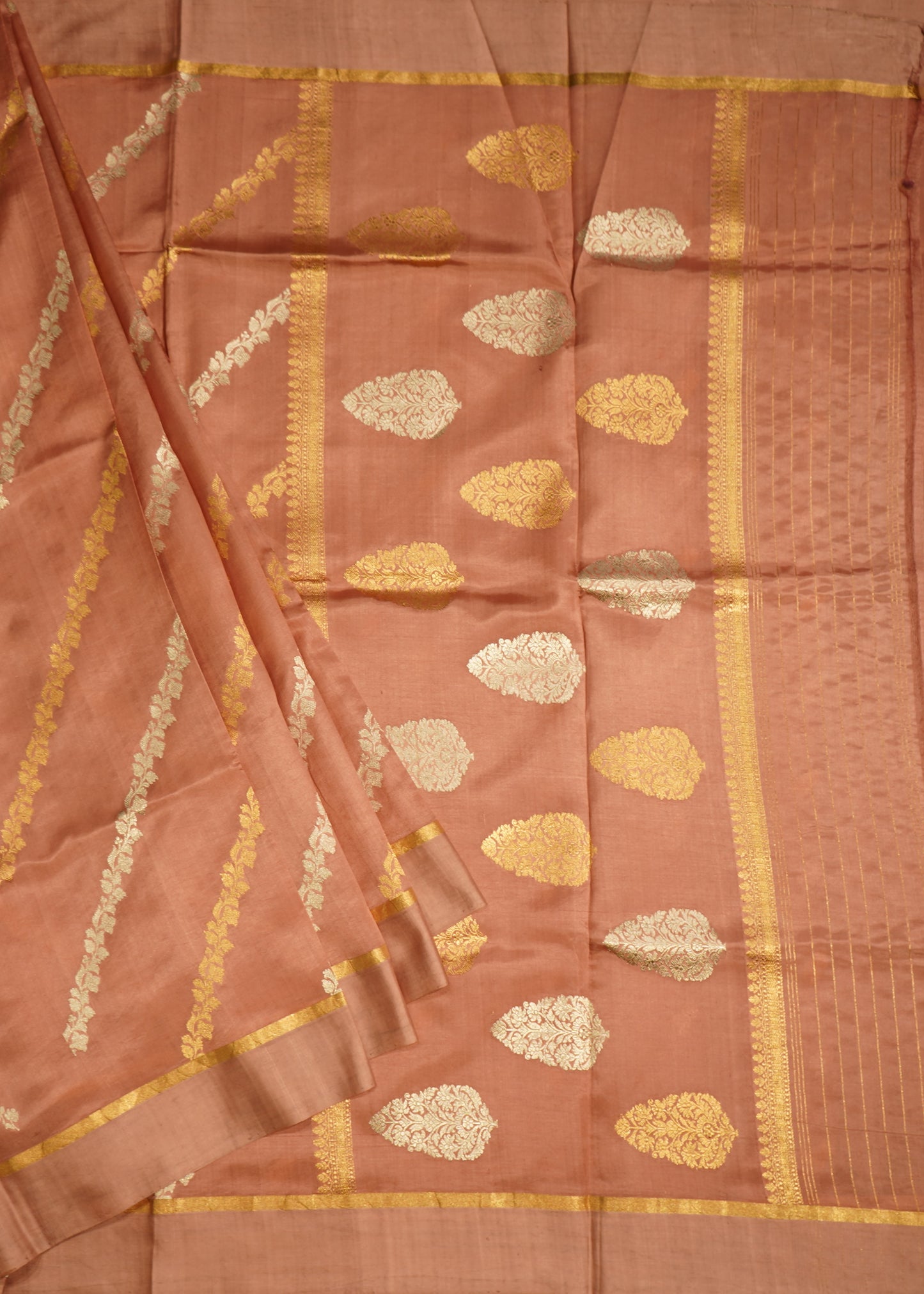 Light Pink Banaras Iktara Pure Silk Handloom Saree