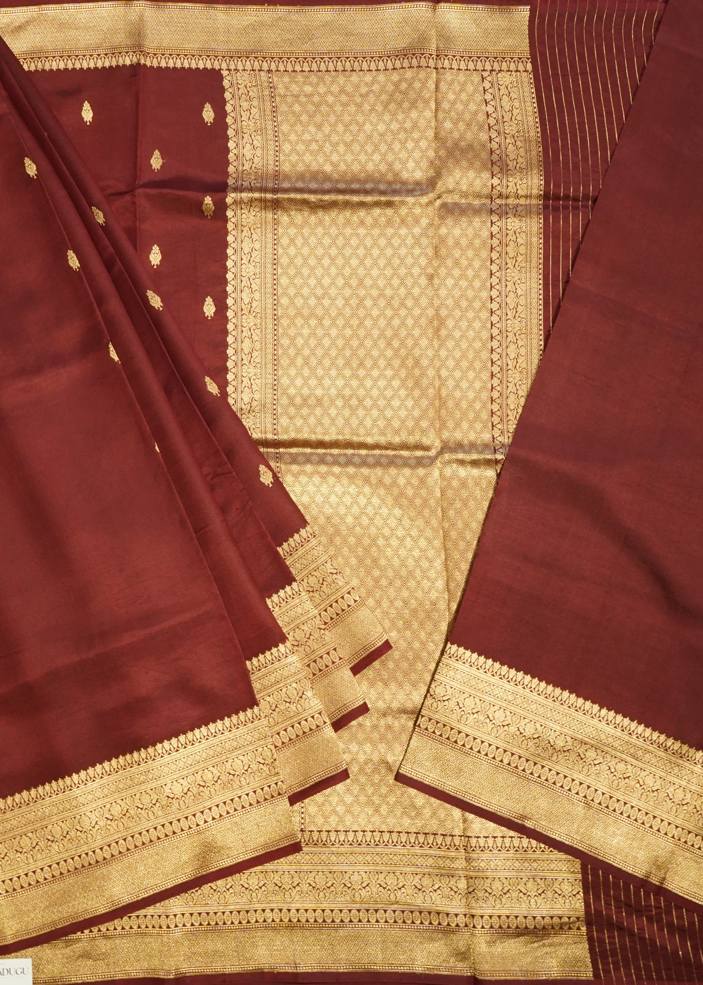 Maroon Banaras Iktara Katan Pure Silk Handloom Saree