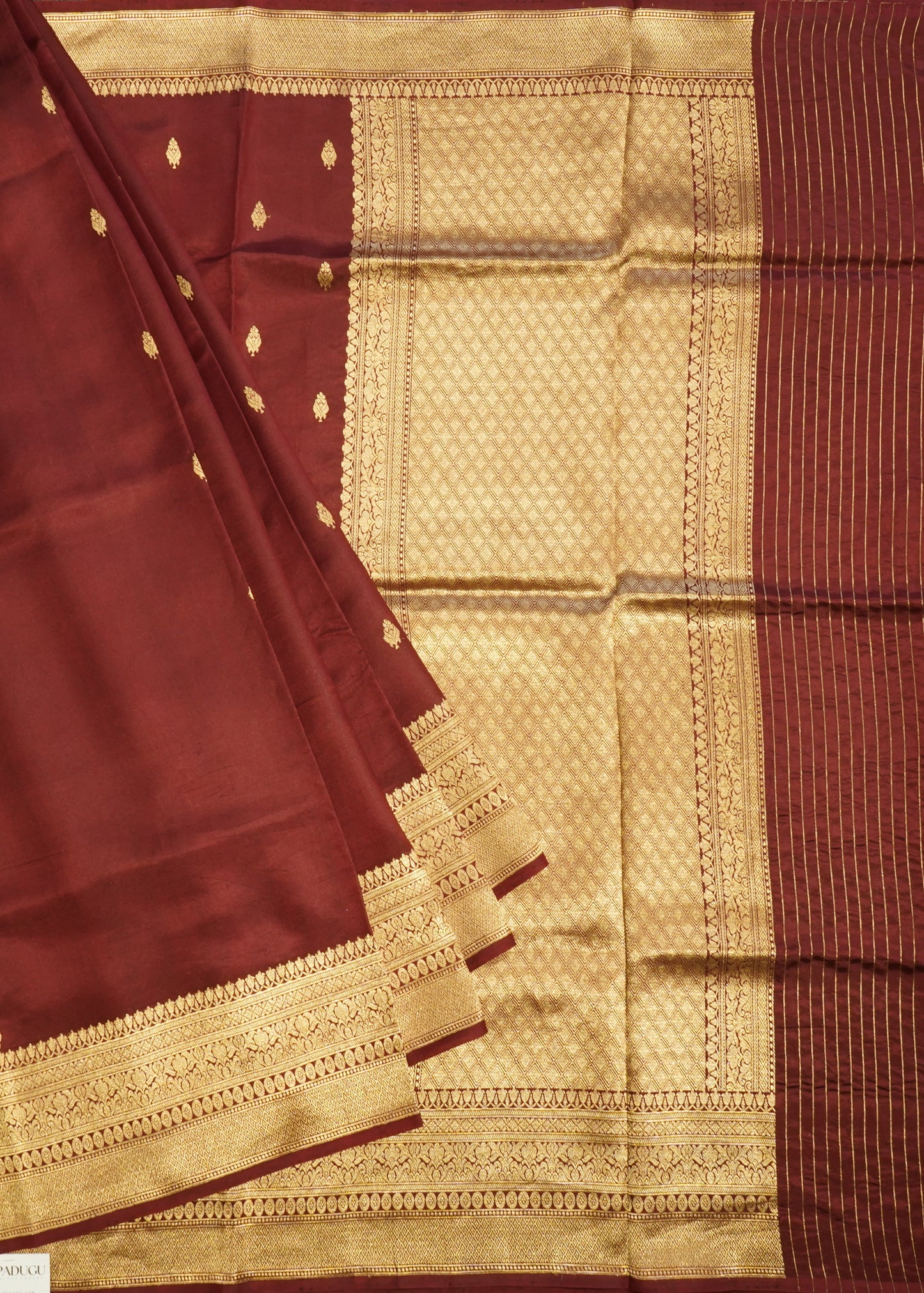 Maroon Banaras Iktara Katan Pure Silk Handloom Saree