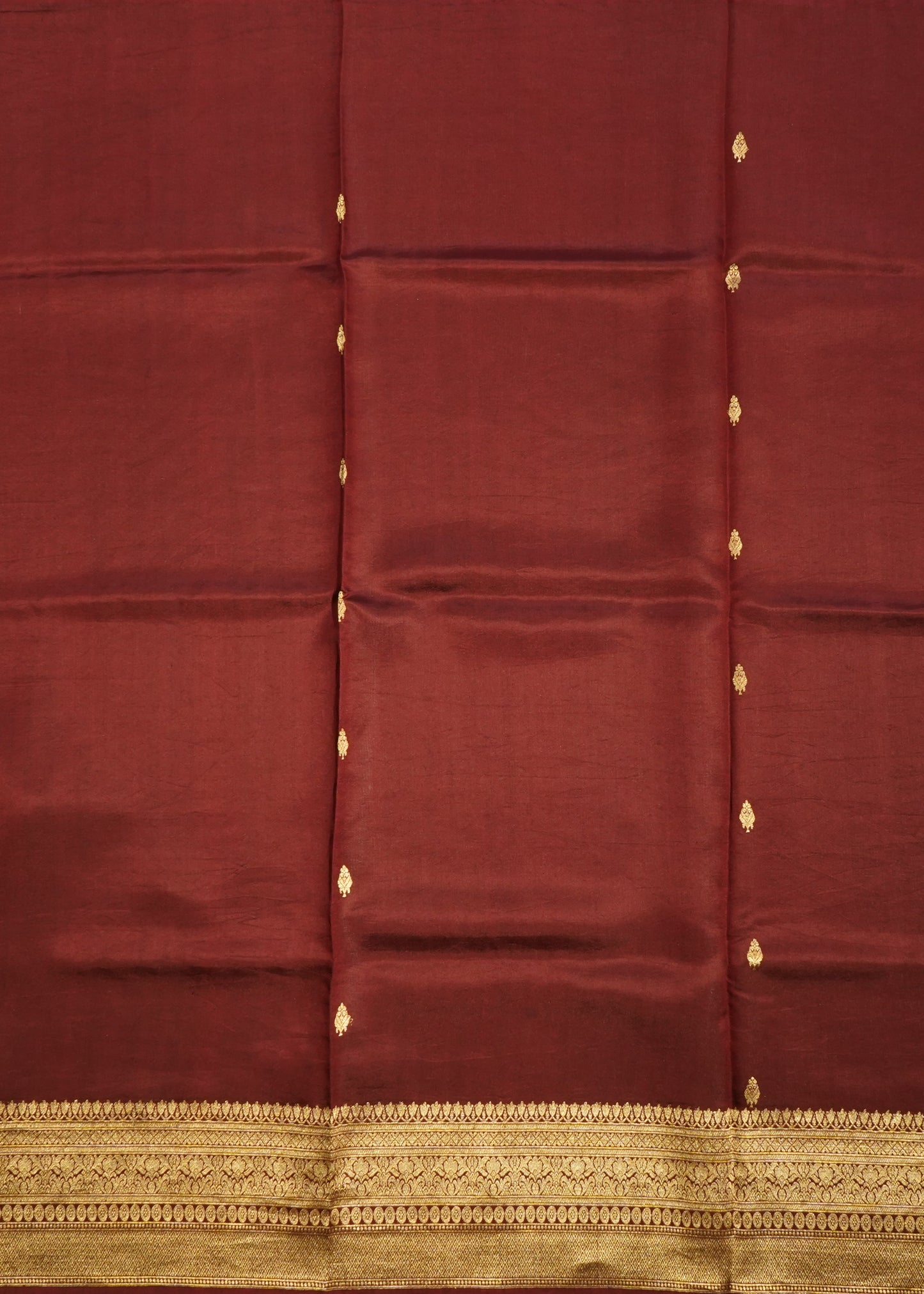 Maroon Banaras Iktara Katan Pure Silk Handloom Saree