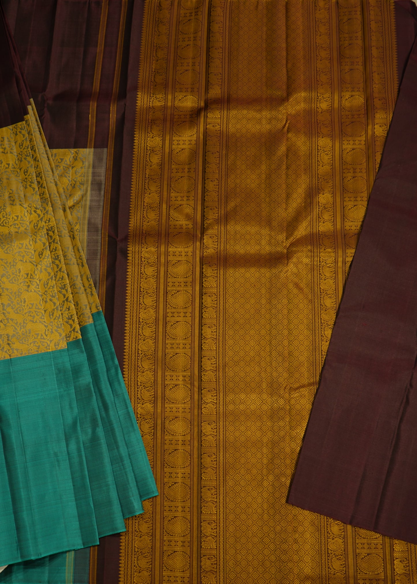Multi Colour Kanchi All Over Zari Pattu Border Pure Silk Handloom Saree