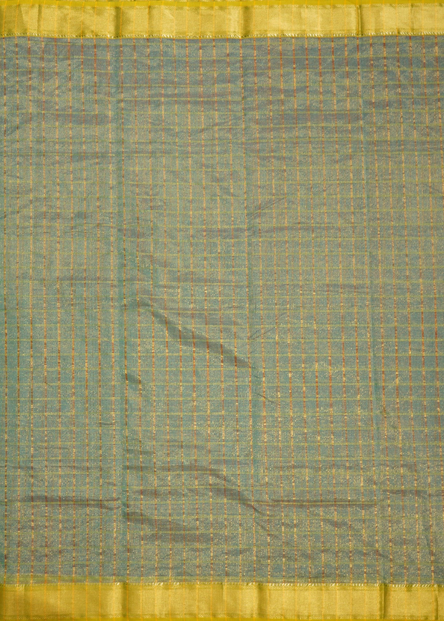 Rama Blue Chanderi Tissue Pure Silk Handloom Saree