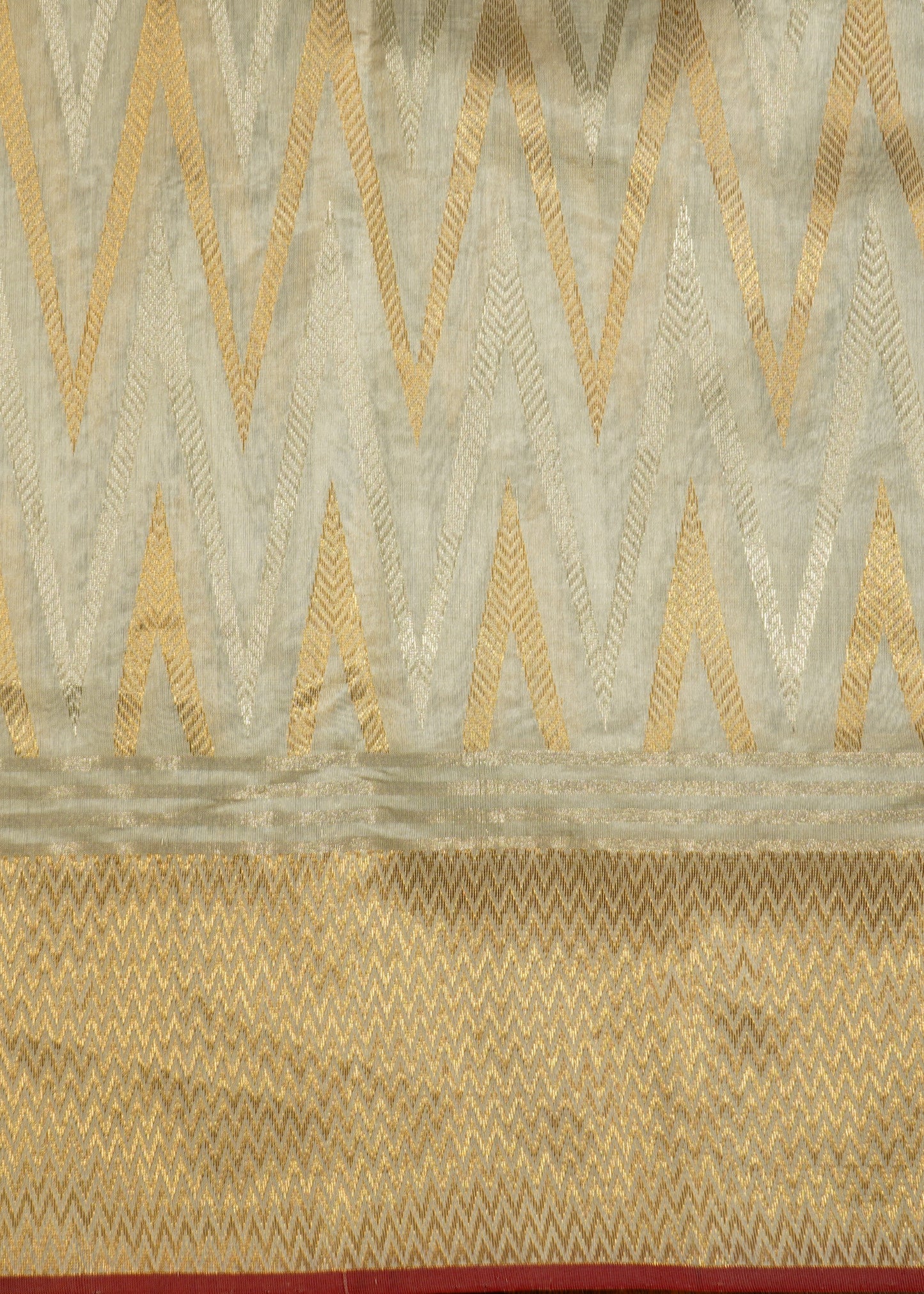 White Chanderi Zari buti Pure Silk Handloom Saree