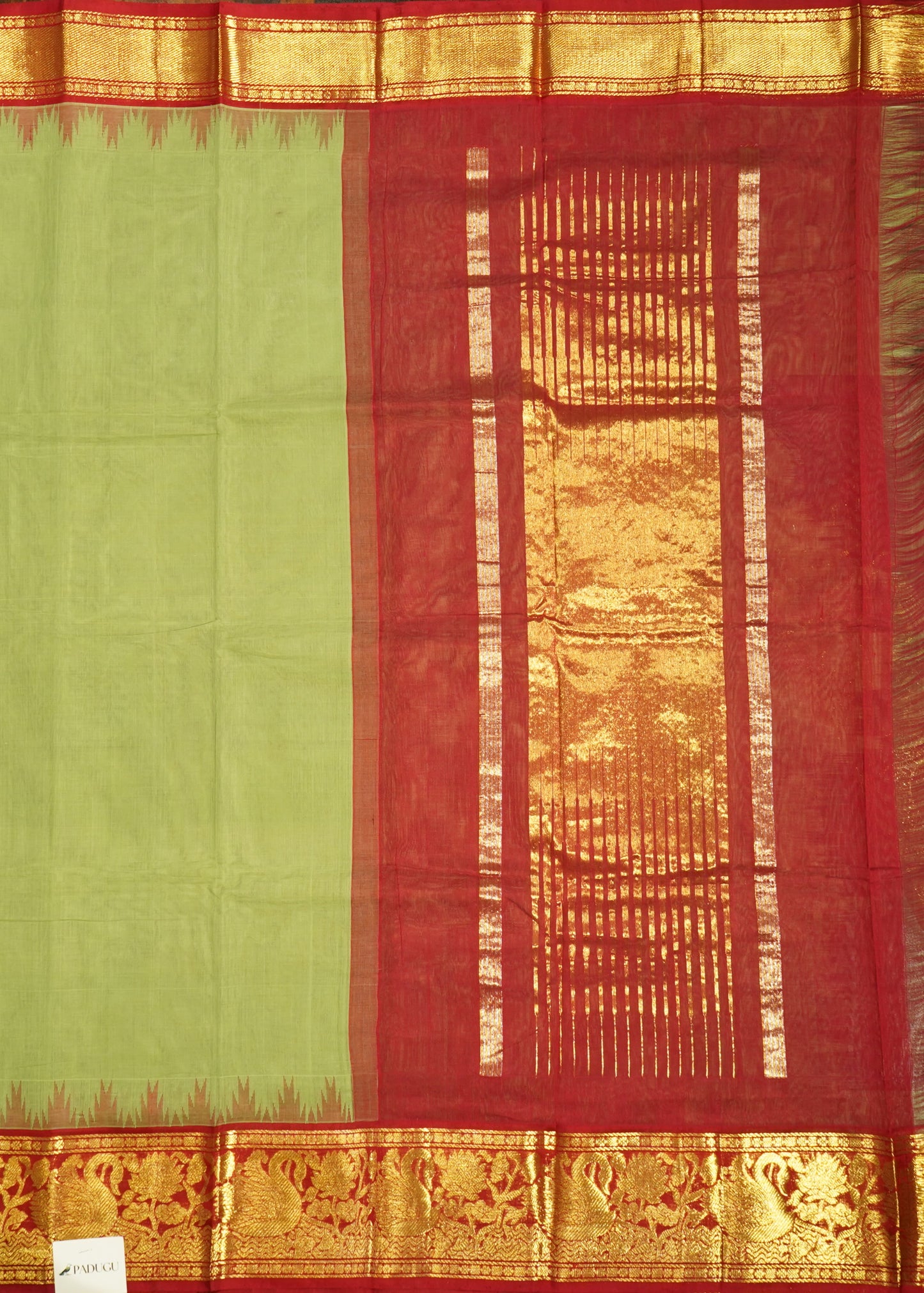Light Green Ponduru Buti Jamdani Pure Cotton Handloom Saree