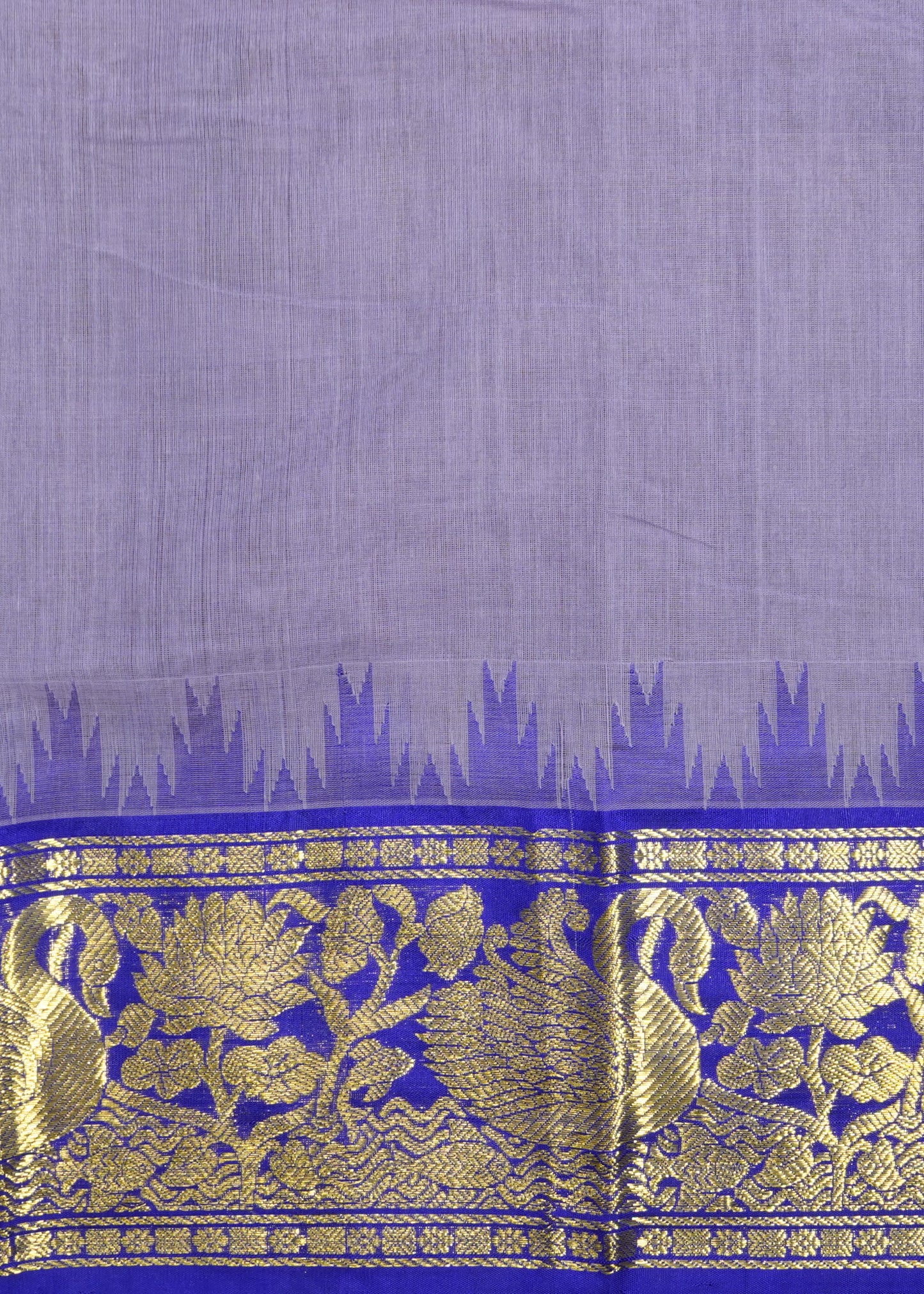 Violet Ponduru Plain Pure Cotton Handloom Saree