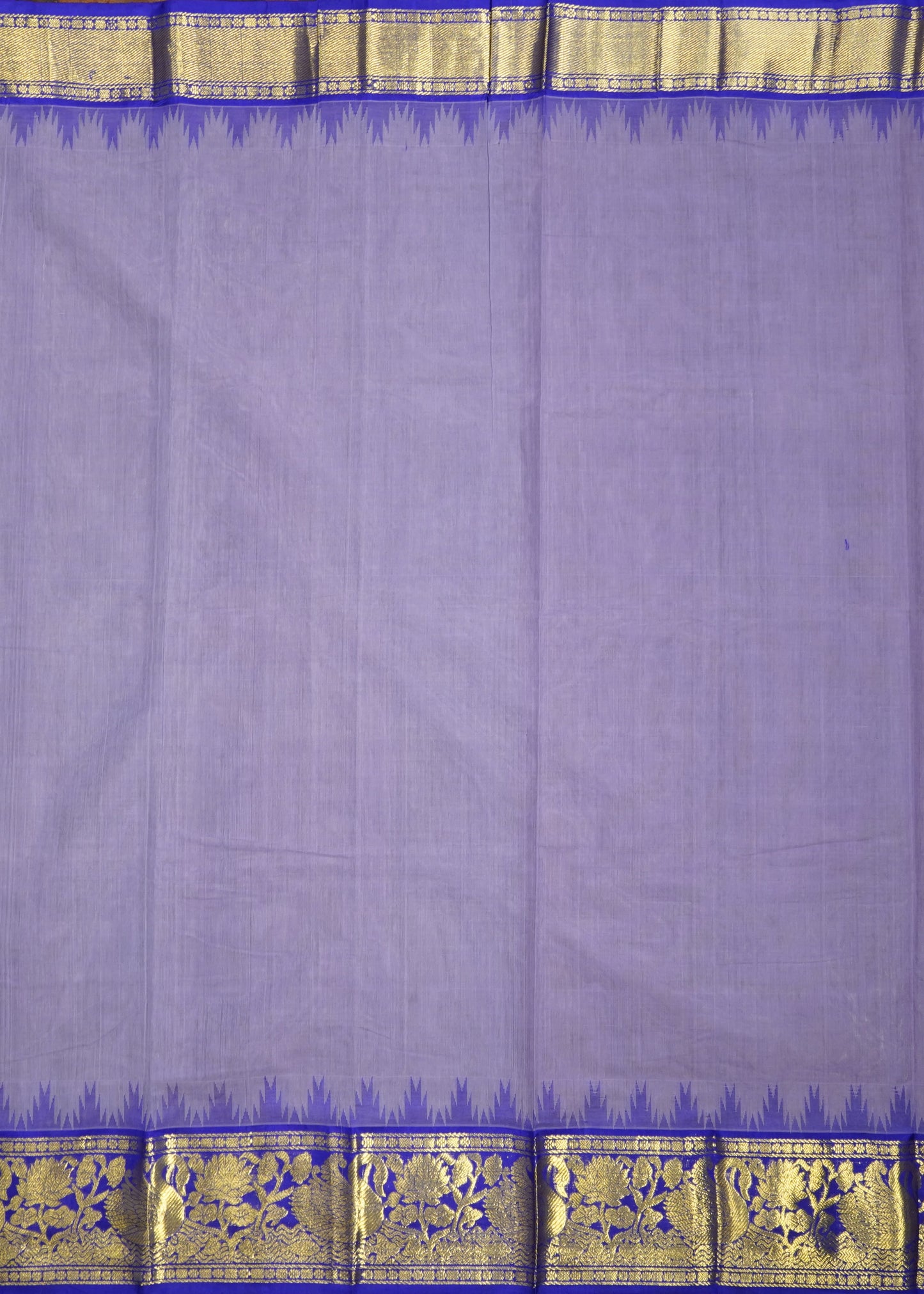 Violet Ponduru Plain Pure Cotton Handloom Saree