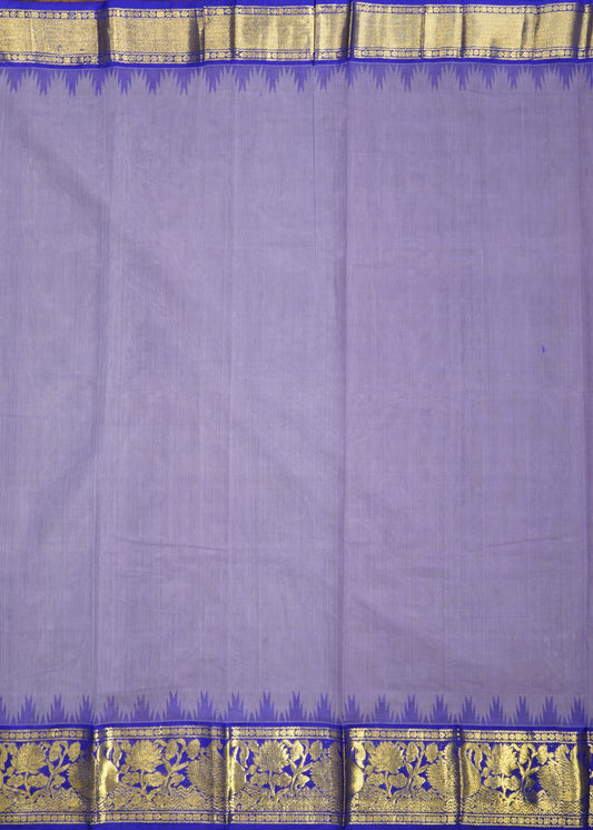 Violet Ponduru Plain Pure Cotton Handloom Saree