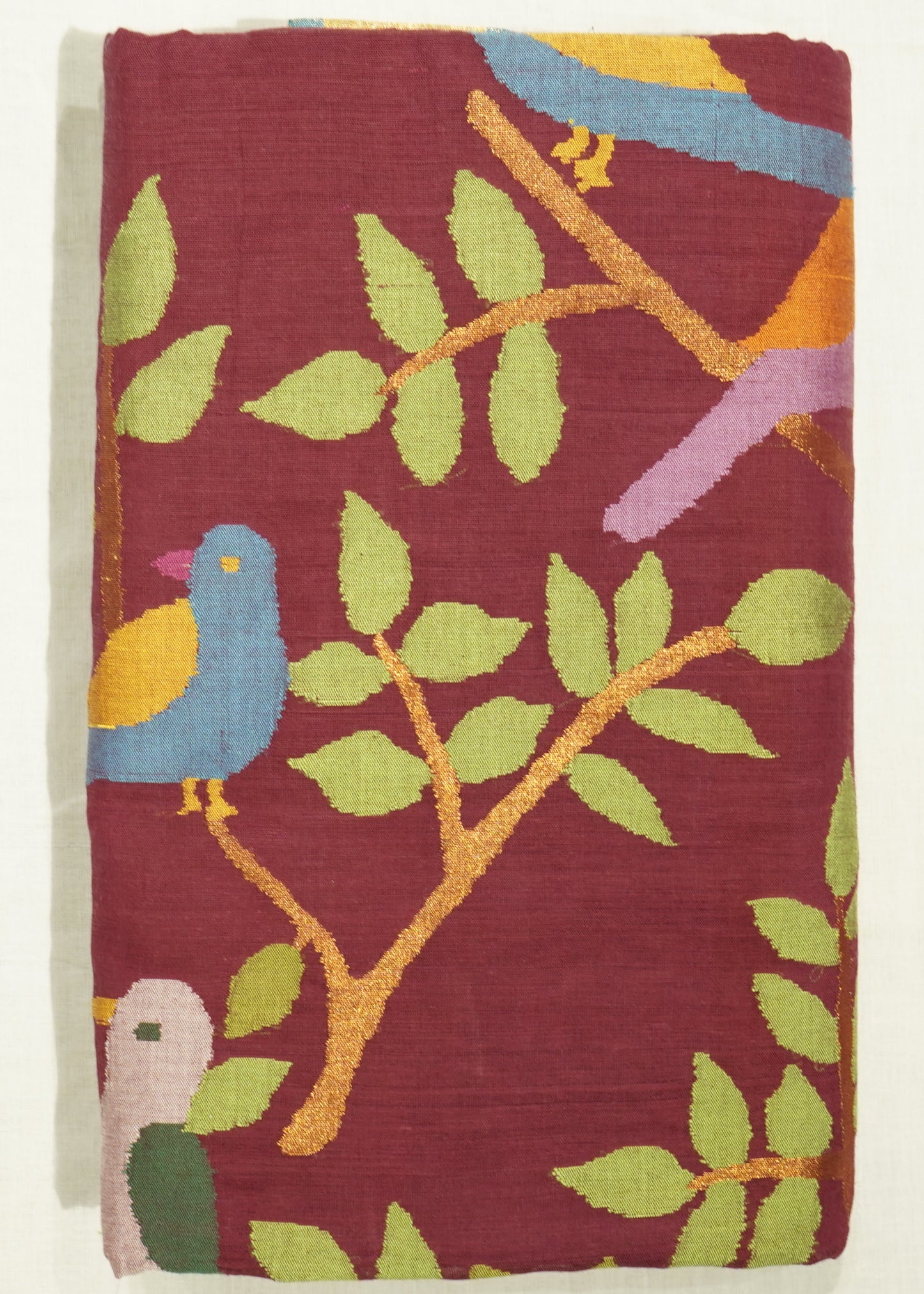 Maroon Ponduru Pallu Jamdani Pure Cotton Handloom Saree