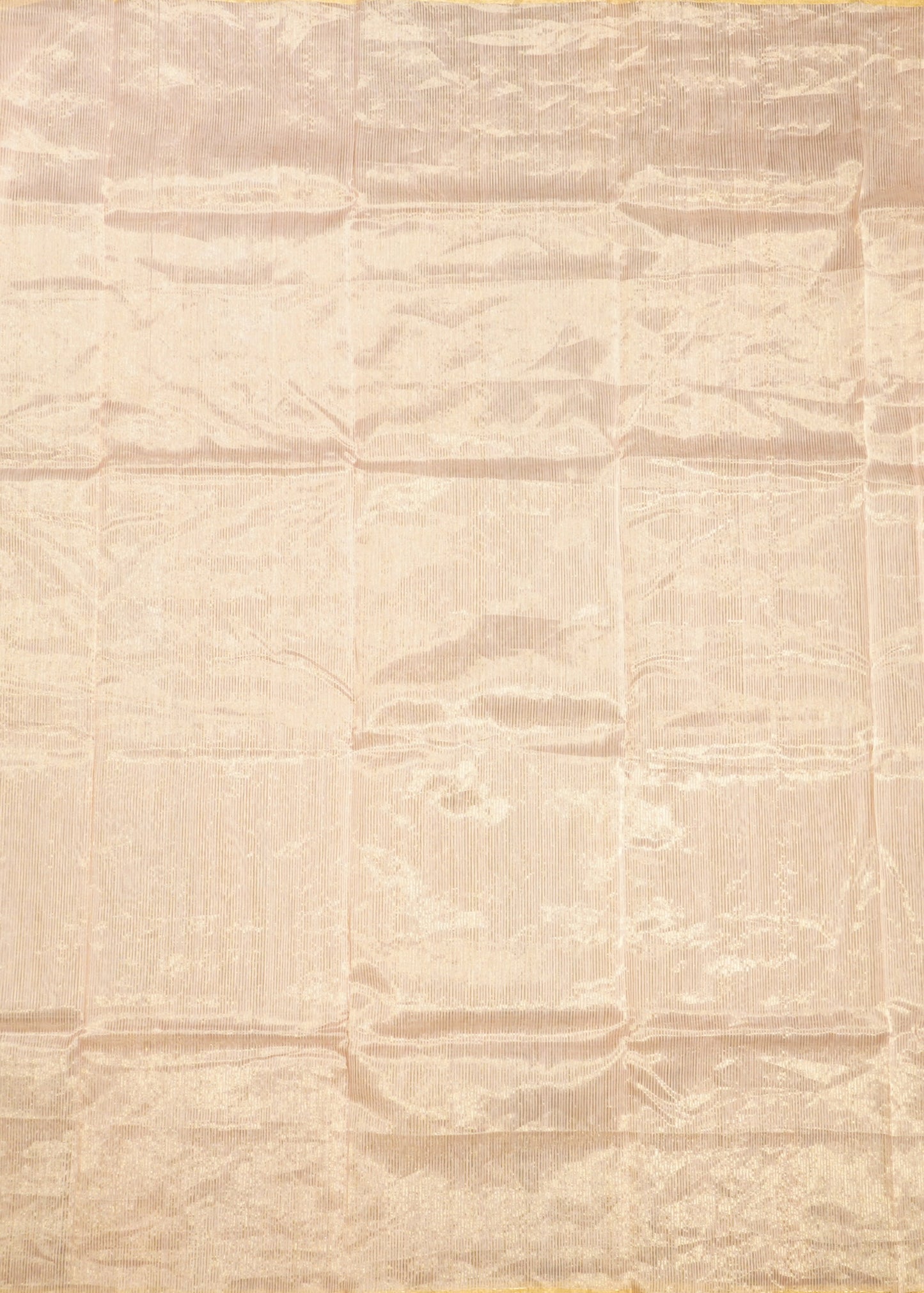 Baby Pink Chanderi Zari Strips Pure Tussar Handloom Saree