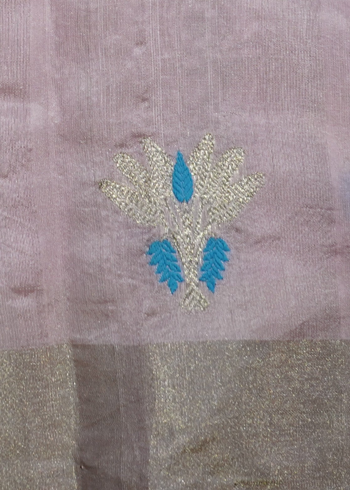 Baby Pink Chanderi Eknaaliya Zari Buti Pure Silk Handloom Saree