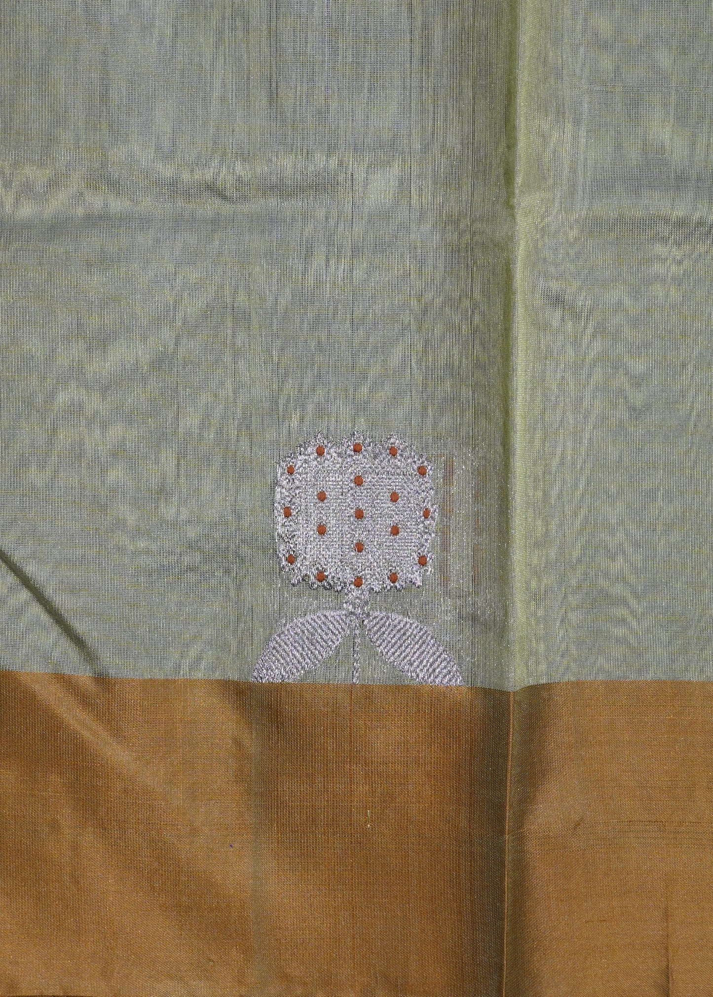 Light Green Chanderi Eknaaliya Zari Buti Pure Silk Handloom Saree
