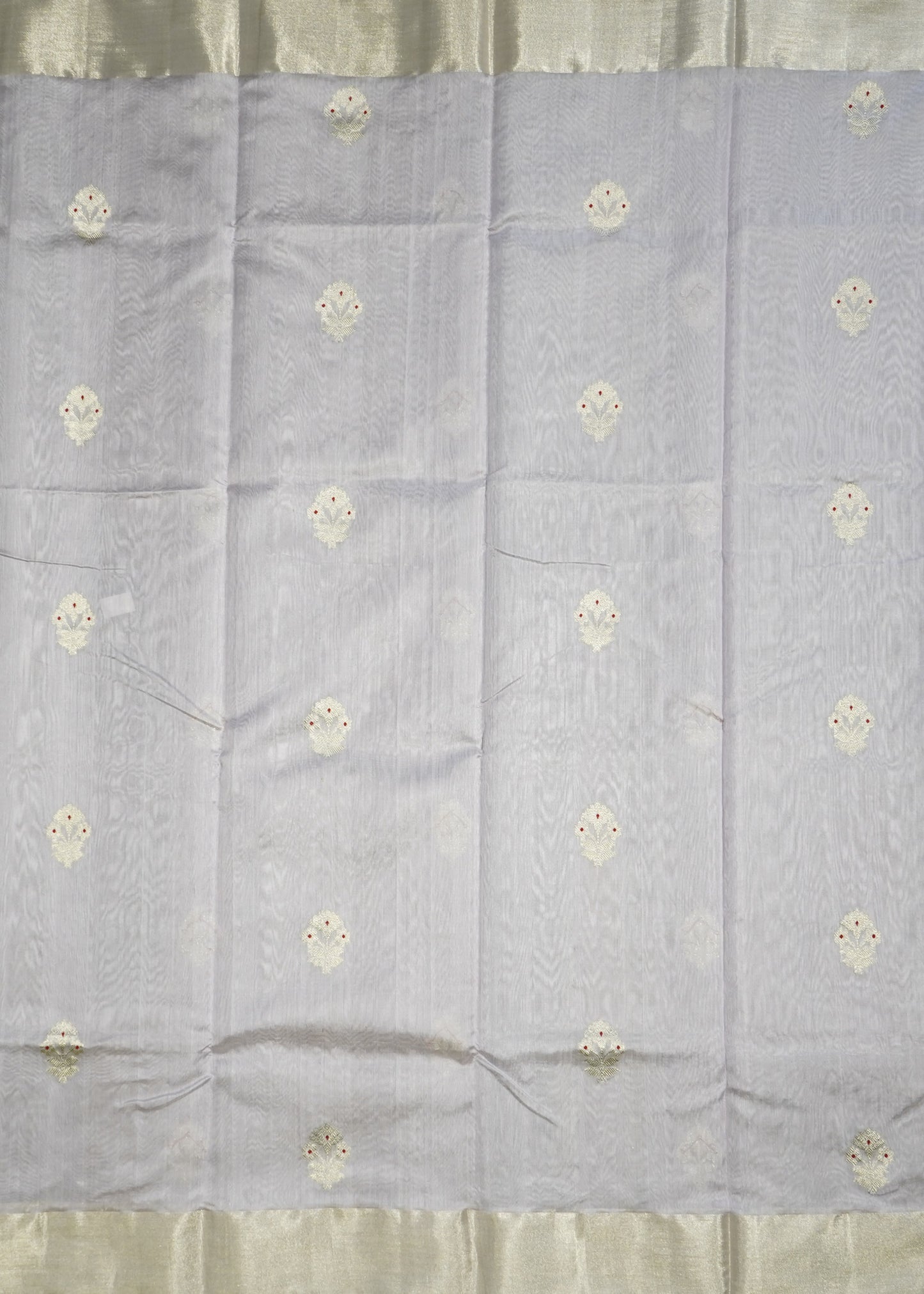 Lavender Chanderi Eknaaliya Zari Buti Pure Silk Handloom Saree