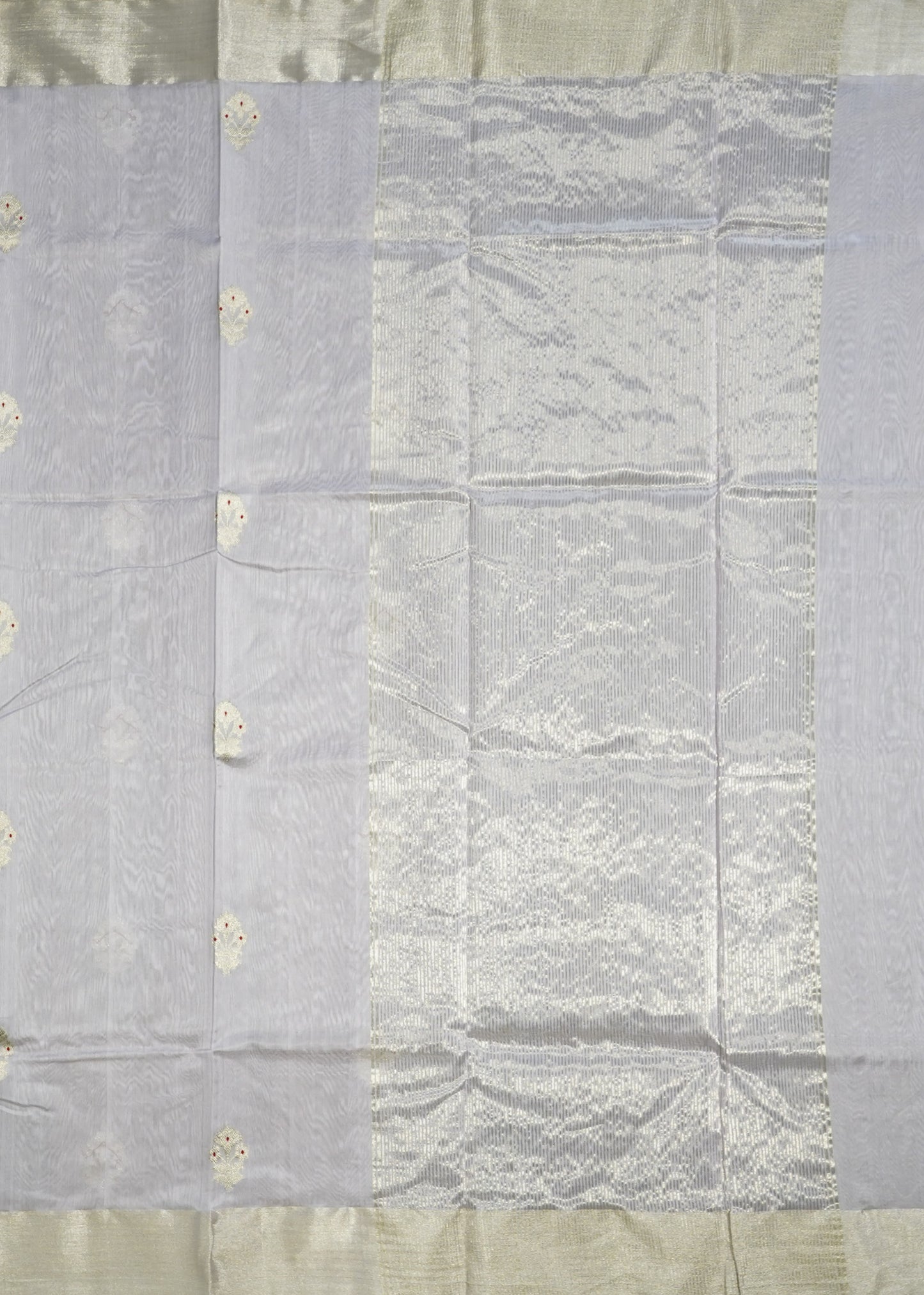 Lavender Chanderi Eknaaliya Zari Buti Pure Silk Handloom Saree